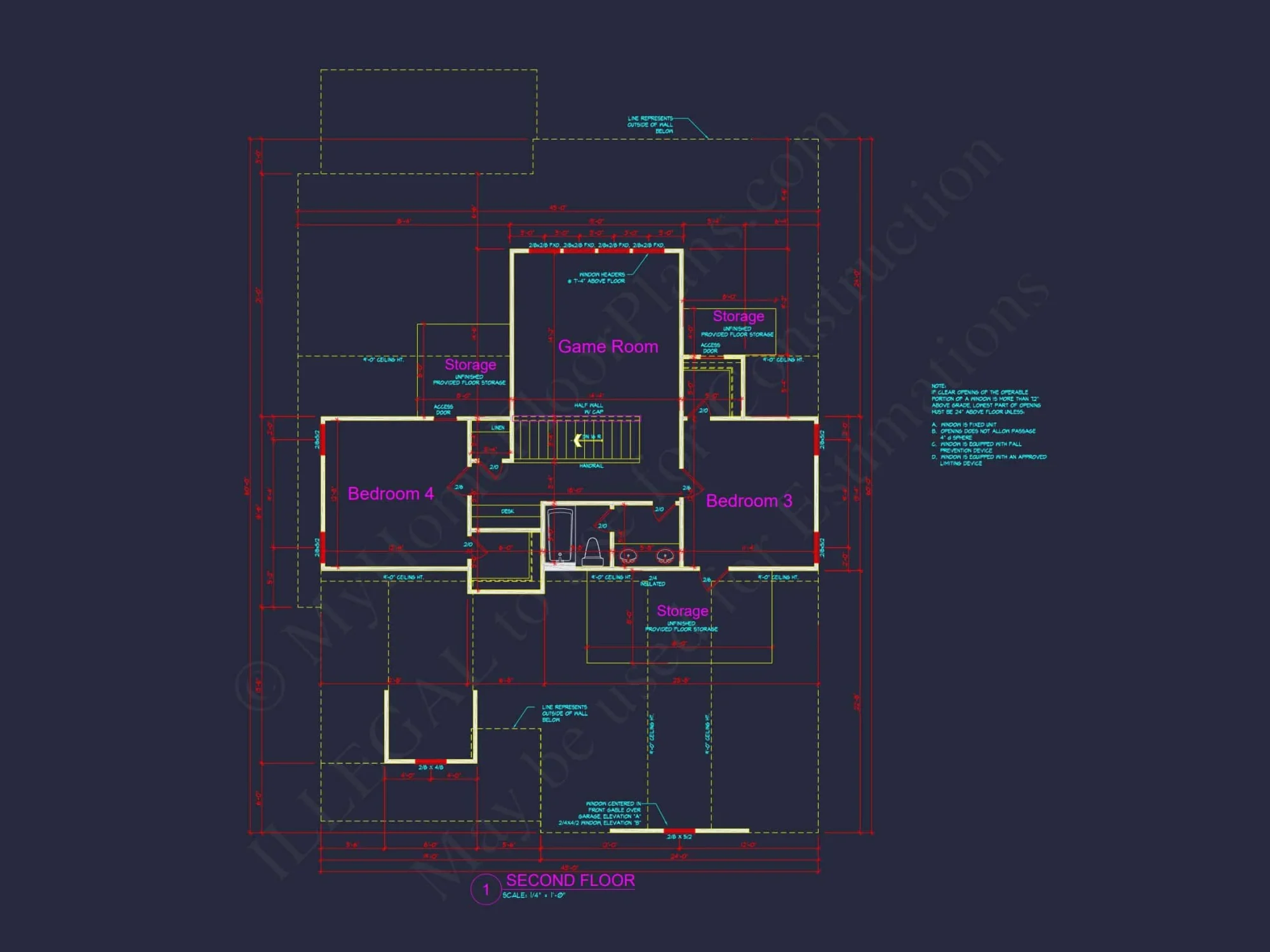 Craftsman house Floor Plan with Detailed CAD Designs & Blueprint