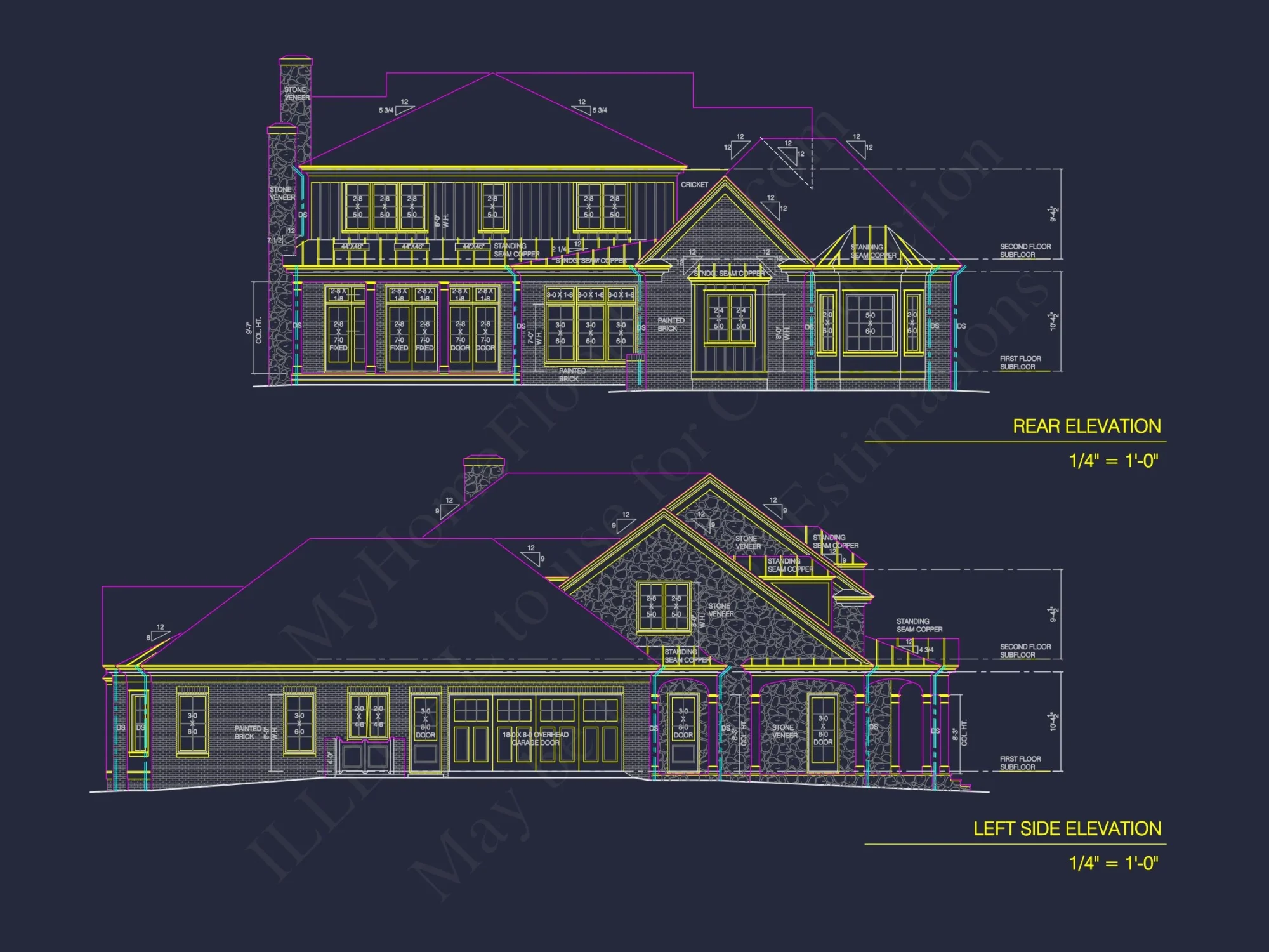Stunning 2-Story house Floor Plan with CAD Designs & Blueprint