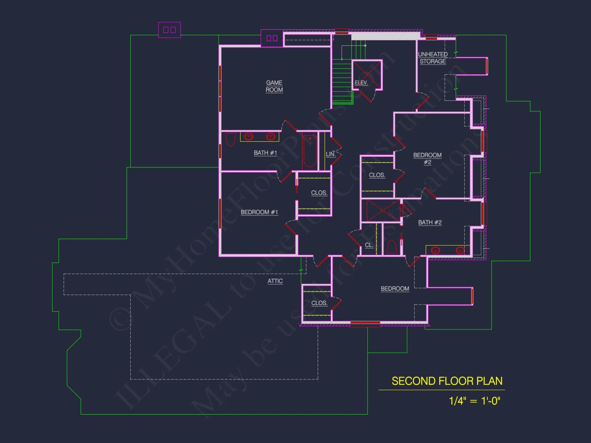 Stunning 2-Story house Floor Plan with CAD Designs & Blueprint