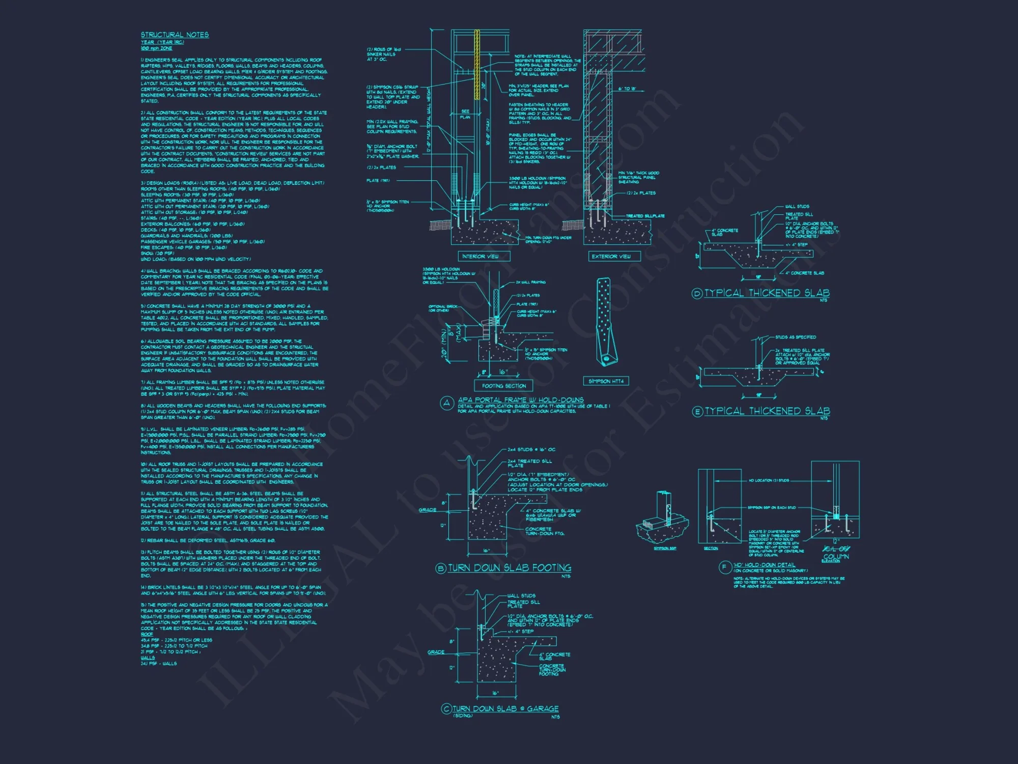 Modern house Design with 4 Bed CAD Blueprint Plans