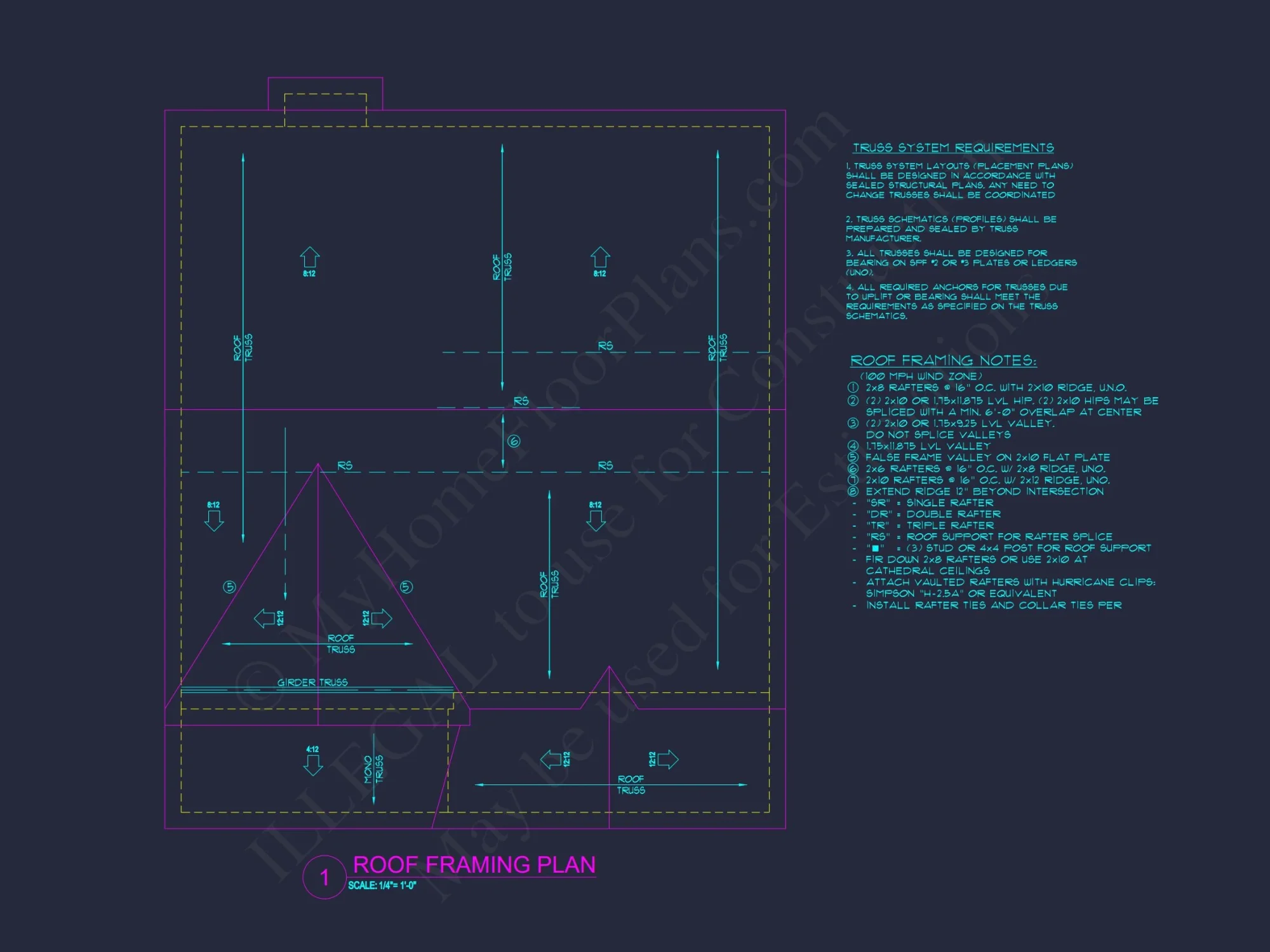 Modern house Design with 4 Bed CAD Blueprint Plans
