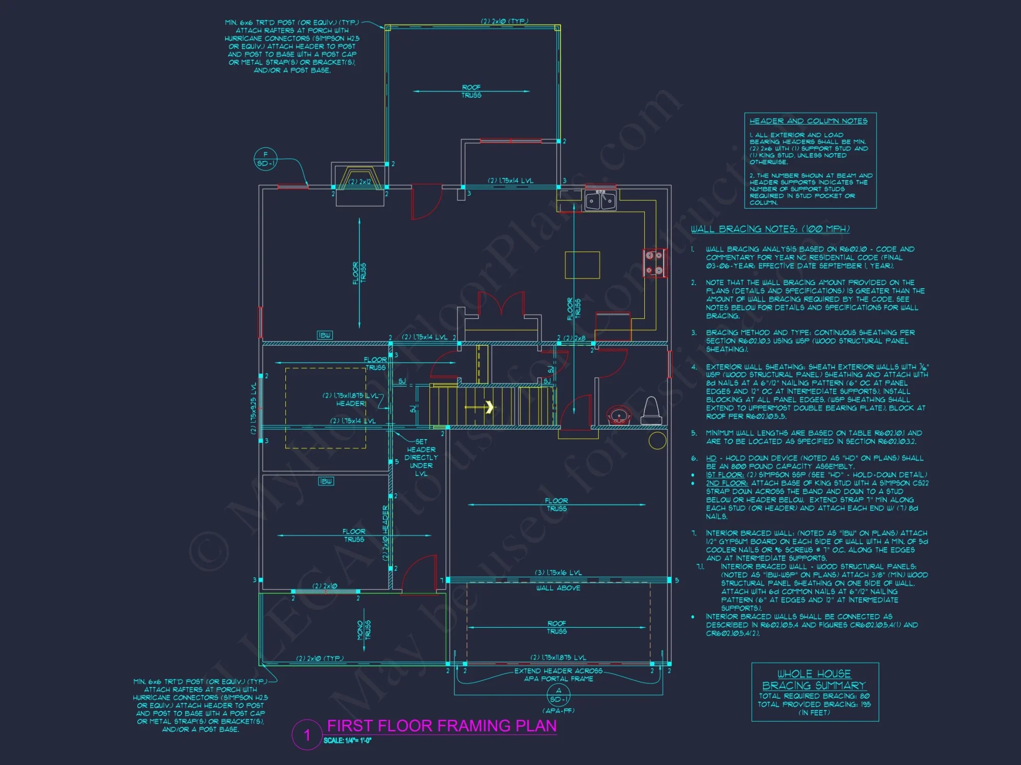 Modern house Design with 4 Bed CAD Blueprint Plans