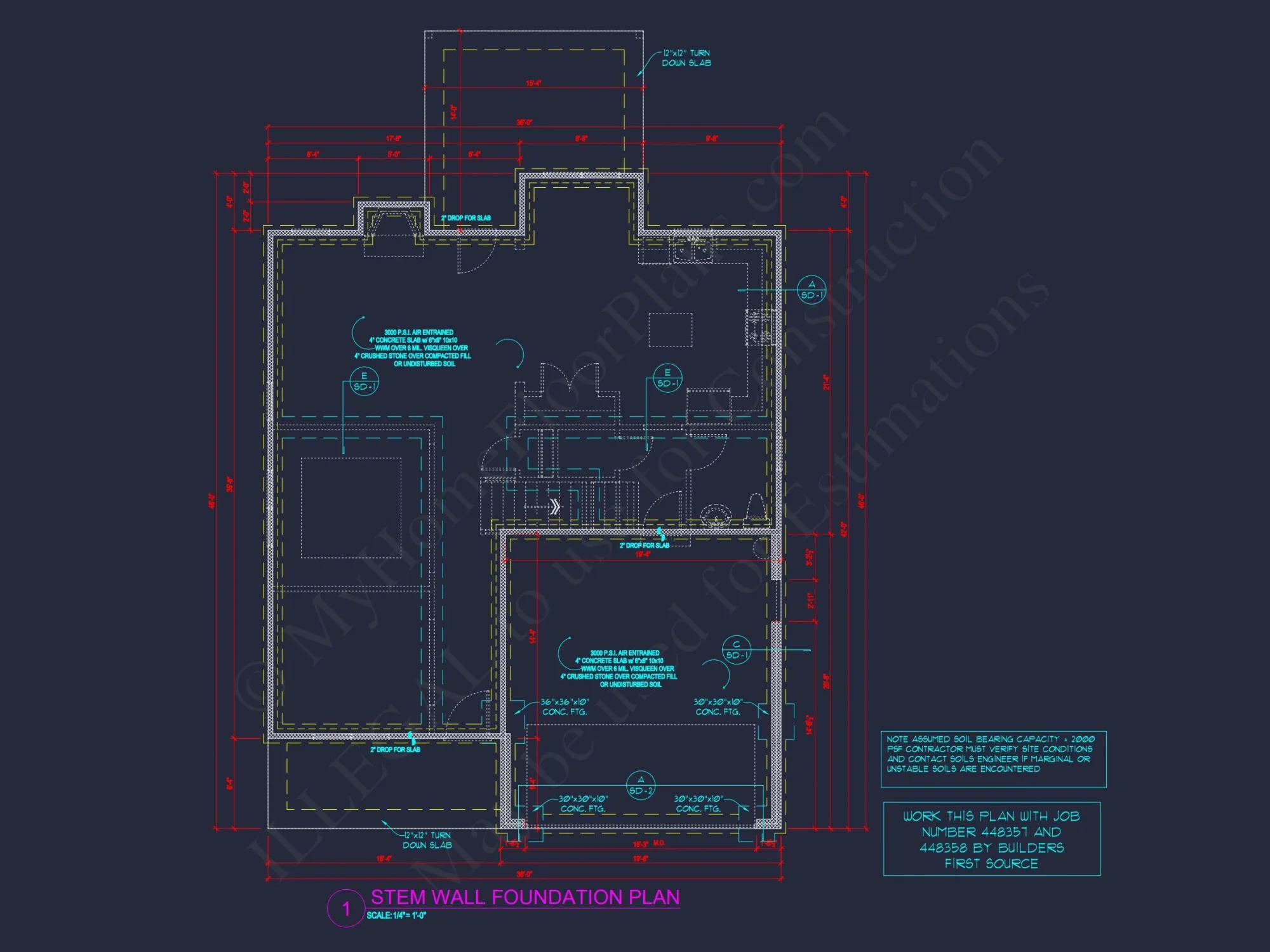 Modern house Design with 4 Bed CAD Blueprint Plans