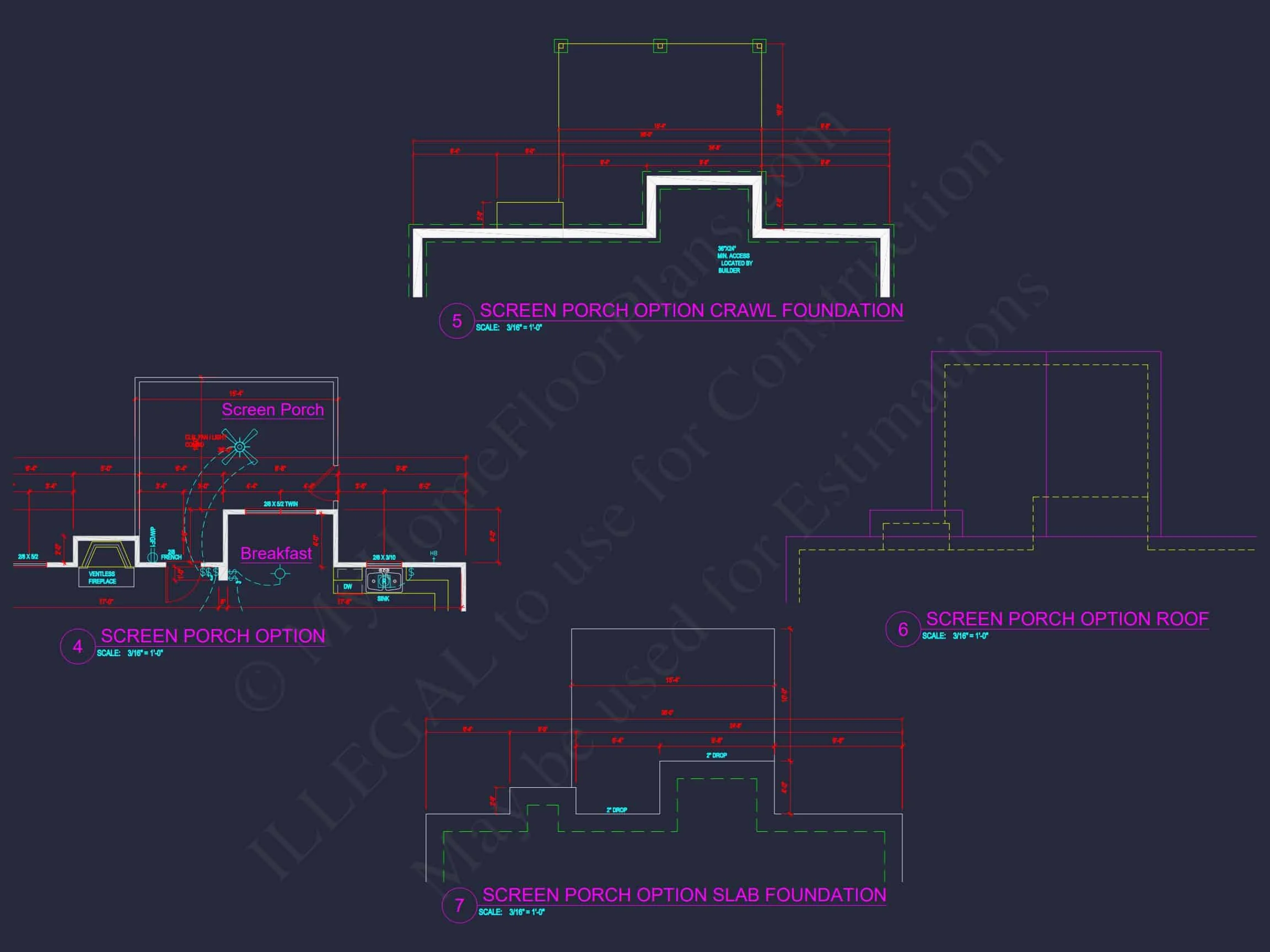 15-1171B HOUSE PLAN - Modern House Design with 4 Bed CAD Blueprint Plans 19 Modern house Design with 4 Bed CAD Blueprint Plans