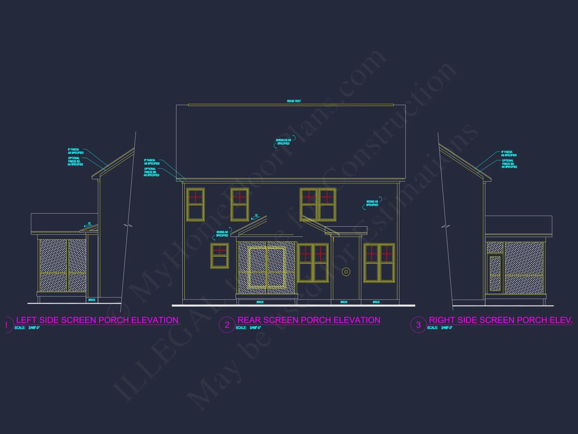 Modern house Design with 4 Bed CAD Blueprint Plans