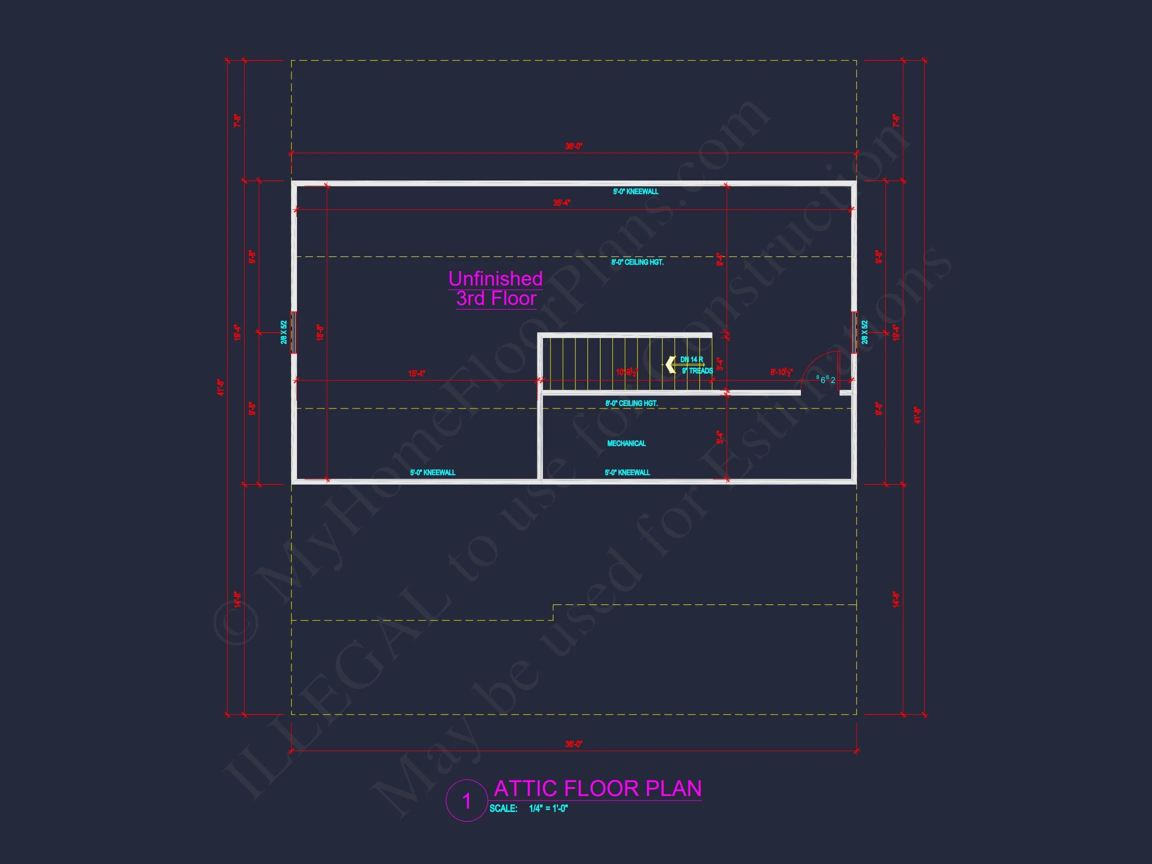 15-1171B HOUSE PLAN - Modern House Design with 4 Bed CAD Blueprint Plans 13 Modern house Design with 4 Bed CAD Blueprint Plans