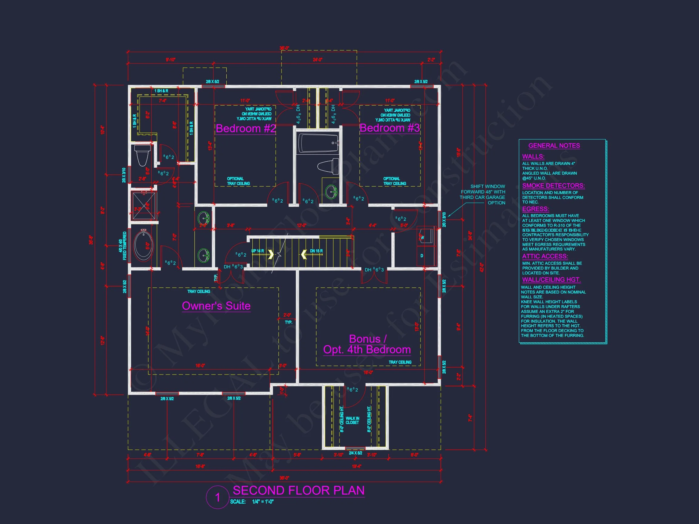 15-1171B HOUSE PLAN - Modern House Design with 4 Bed CAD Blueprint Plans 12 Modern house Design with 4 Bed CAD Blueprint Plans