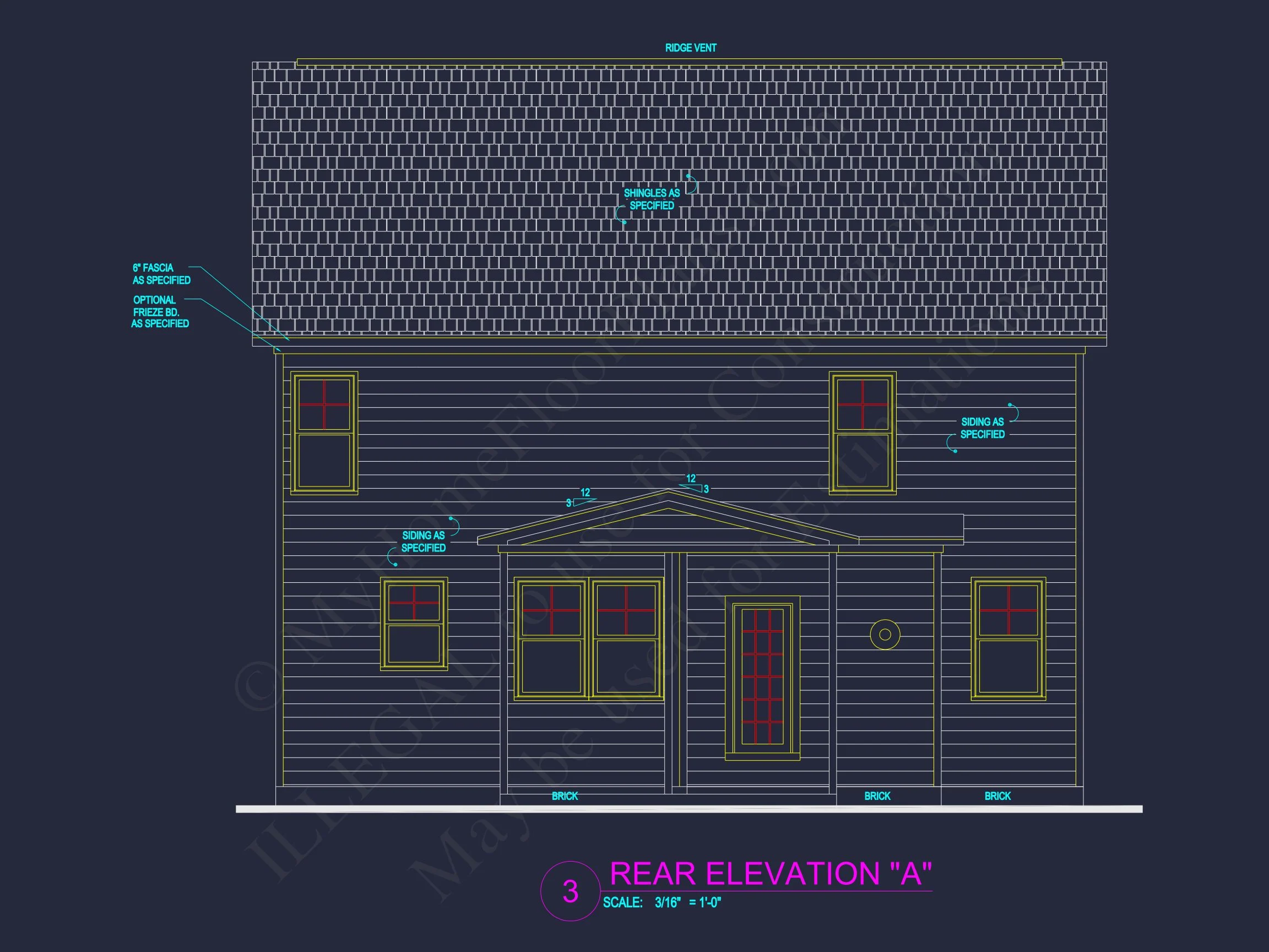 15-1171B HOUSE PLAN - Modern House Design with 4 Bed CAD Blueprint Plans 6 Modern house Design with 4 Bed CAD Blueprint Plans