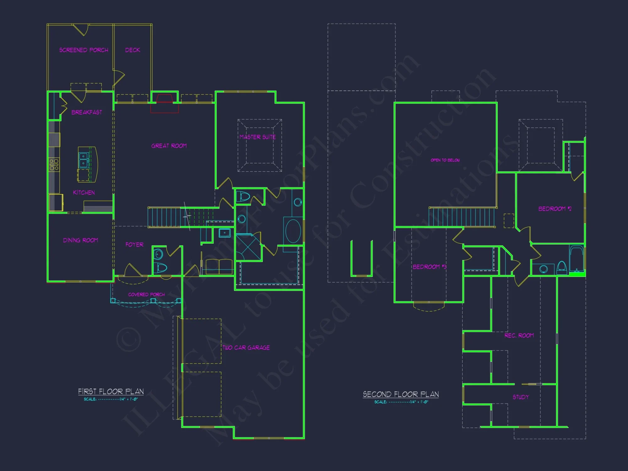 Elegant house Plan with 2 Floors, CAD Blueprint & Designs