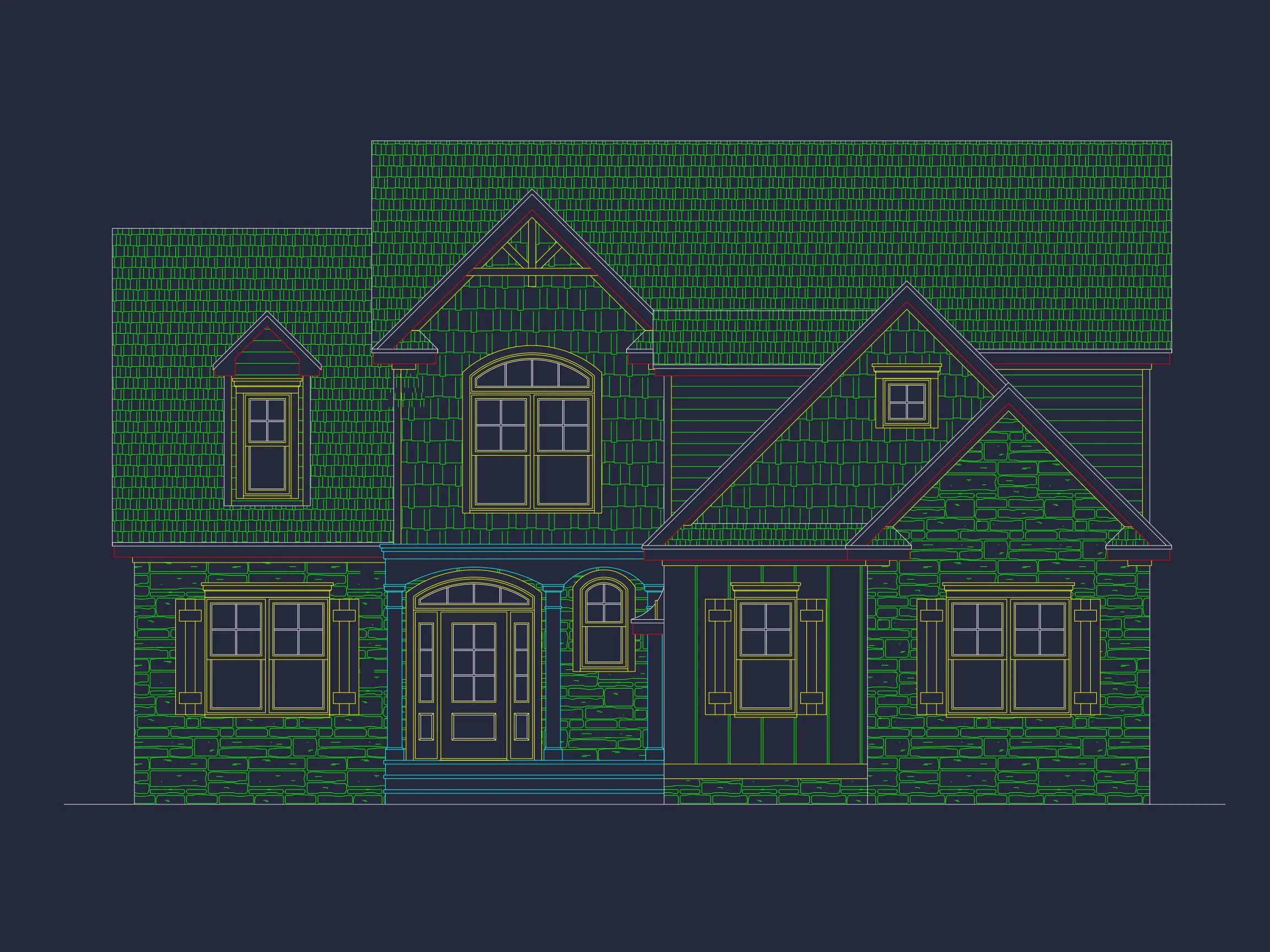 15-1139 HOUSE PLAN - Elegant House Plan with 2 Floors, CAD Blueprint & Designs 25 Elegant house Plan with 2 Floors, CAD Blueprint & Designs