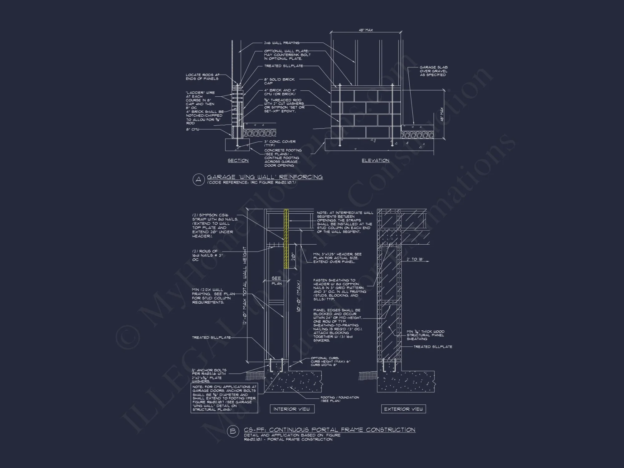 Craftsman house Floor Plan with 4 Bedrooms & 2-Car Garage
