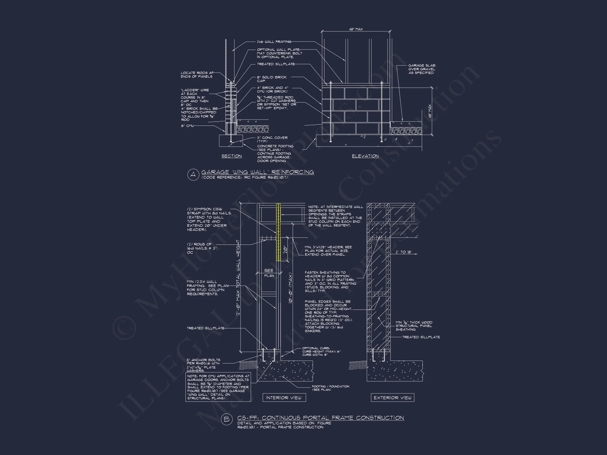 Craftsman house Floor Plan with 4 Bedrooms & 2-Car Garage