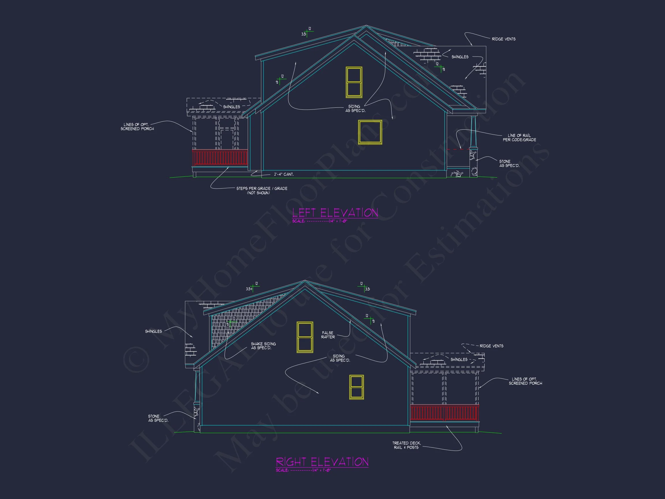 Craftsman house Floor Plan with 4 Bedrooms & 2-Car Garage