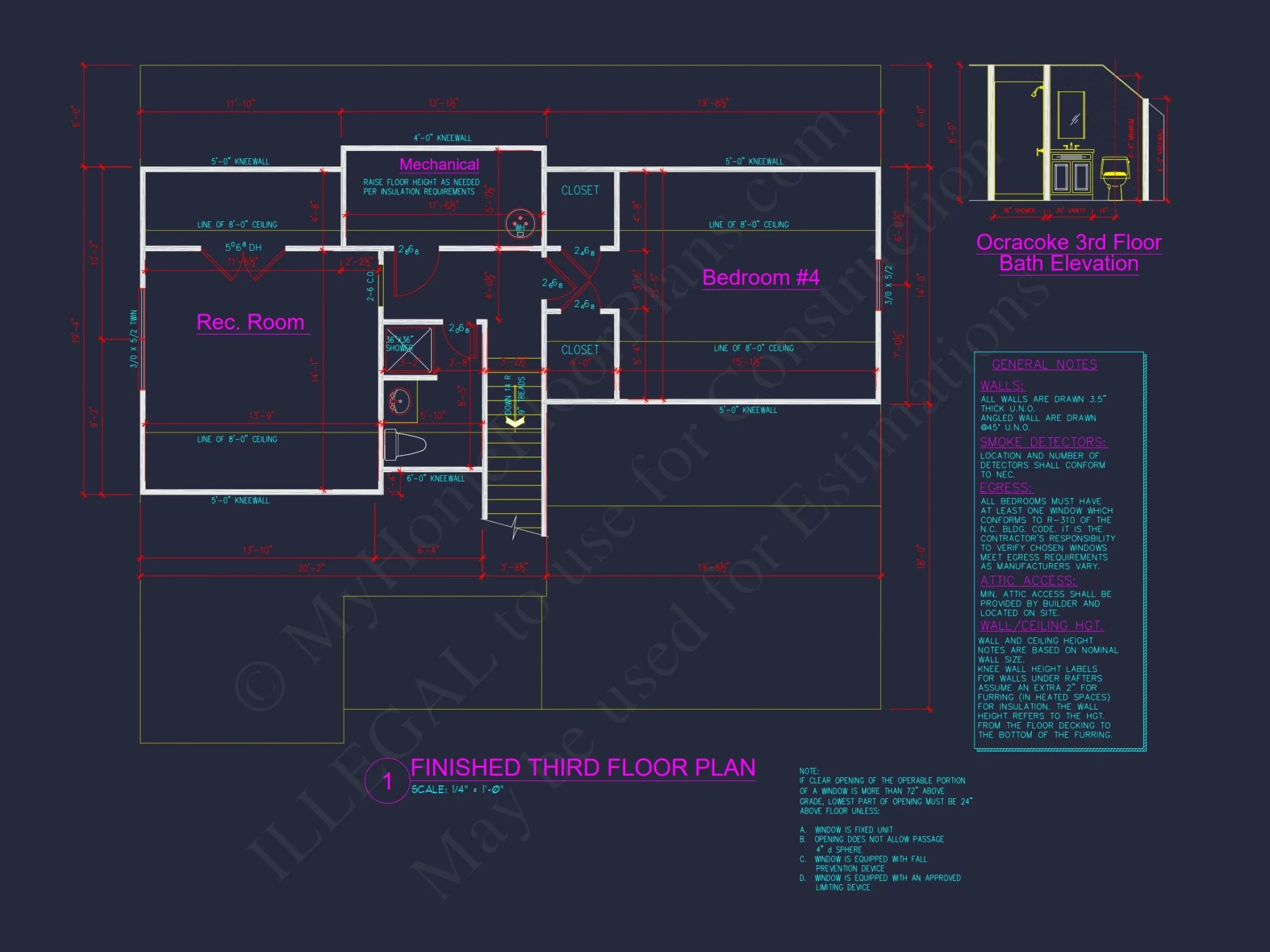 Modern 3-Story house Plan with 4 Bedrooms