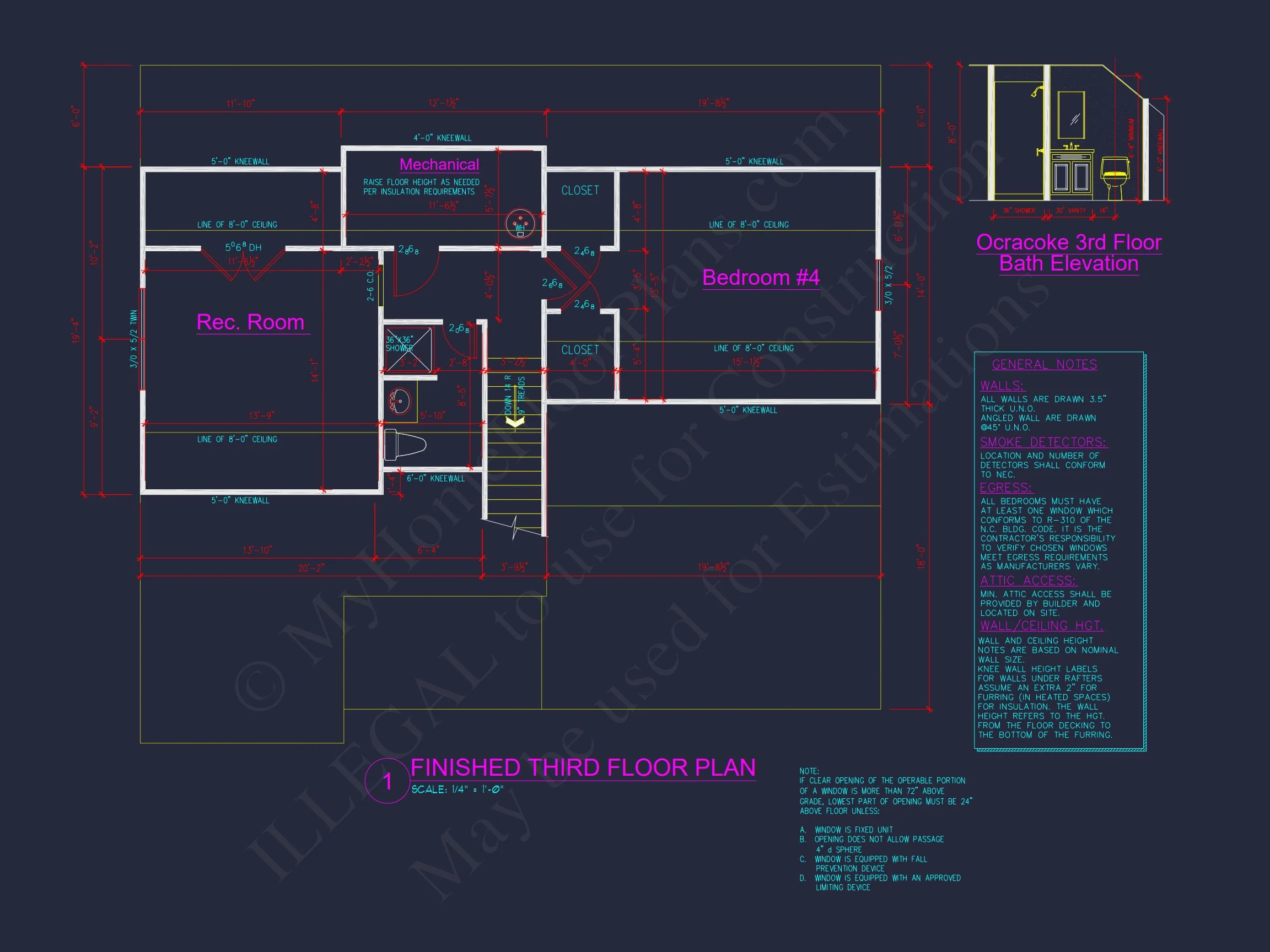 Modern 3-Story house Plan with 4 Bedrooms
