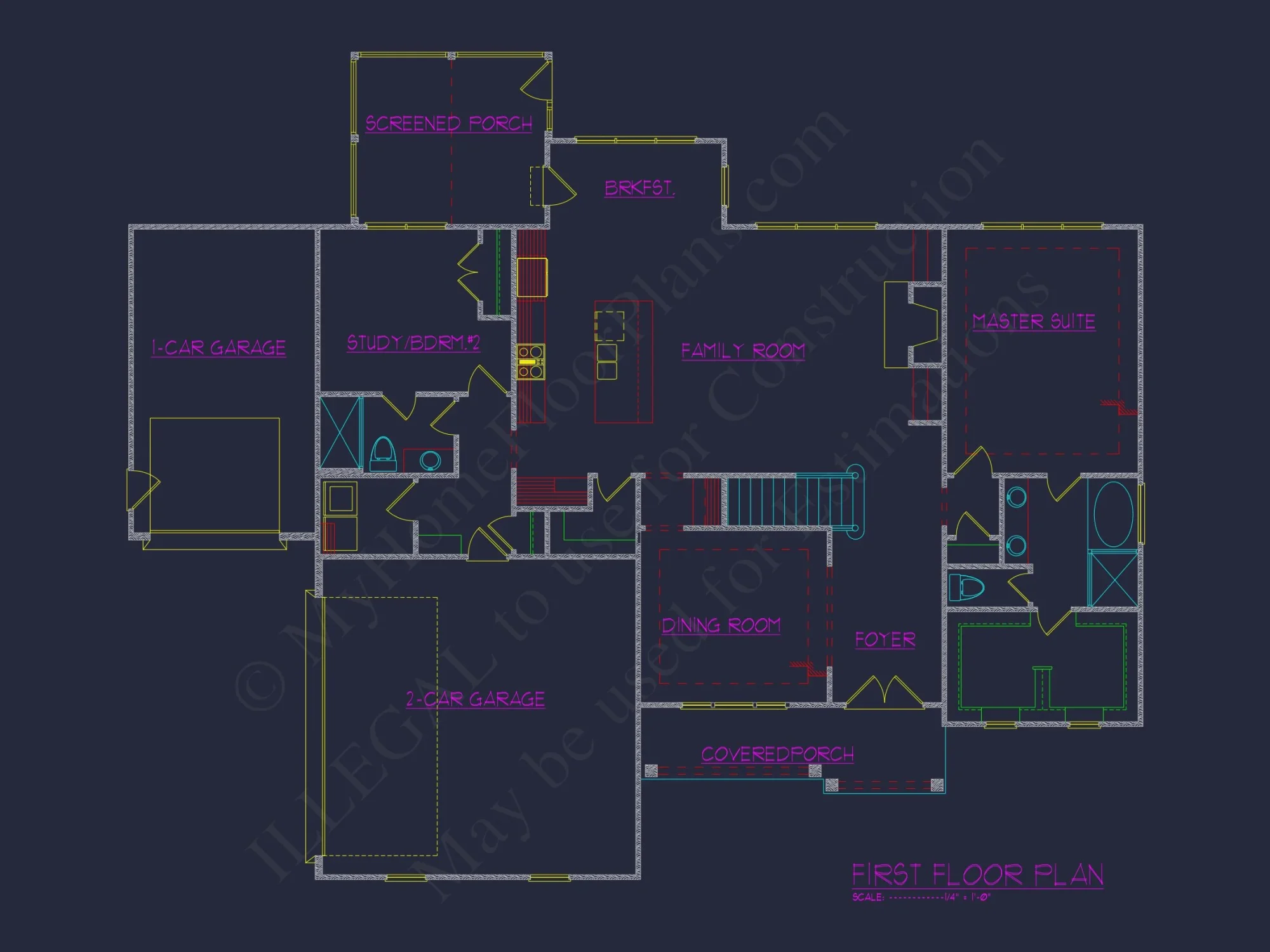 Floor Plan Blueprint with CAD Designs