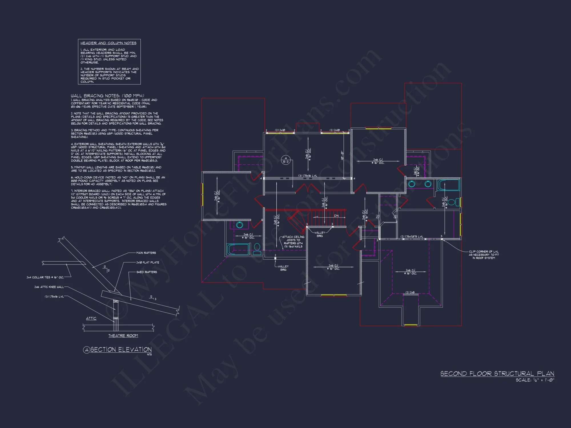 Elegant Traditional house Floor Plan with CAD Blueprints