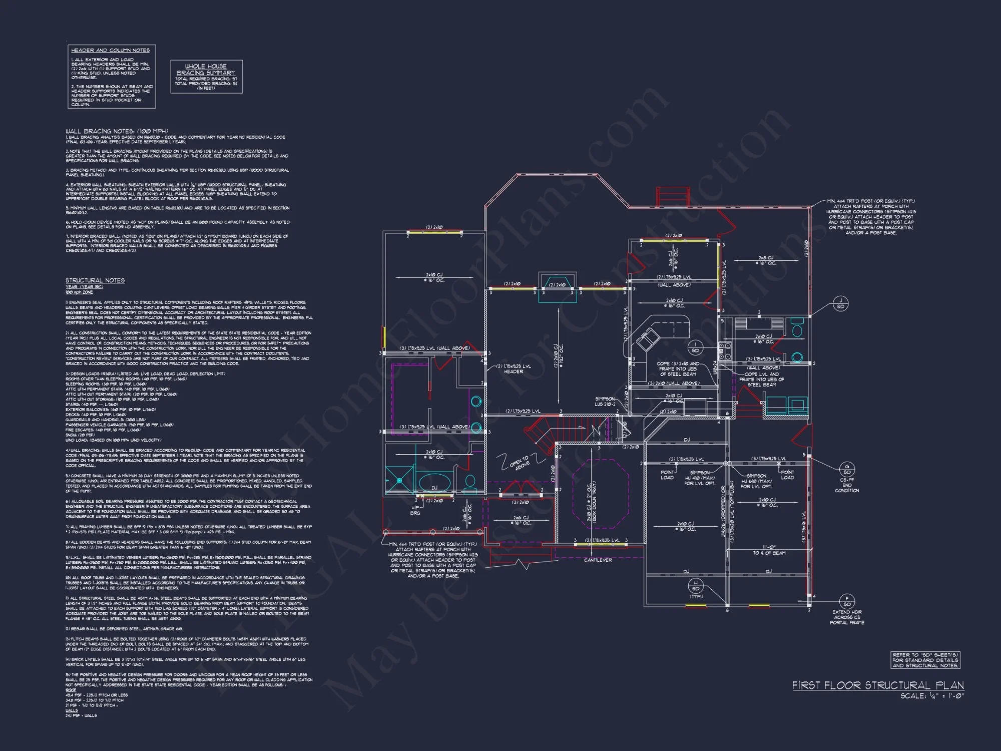 Elegant Traditional house Floor Plan with CAD Blueprints