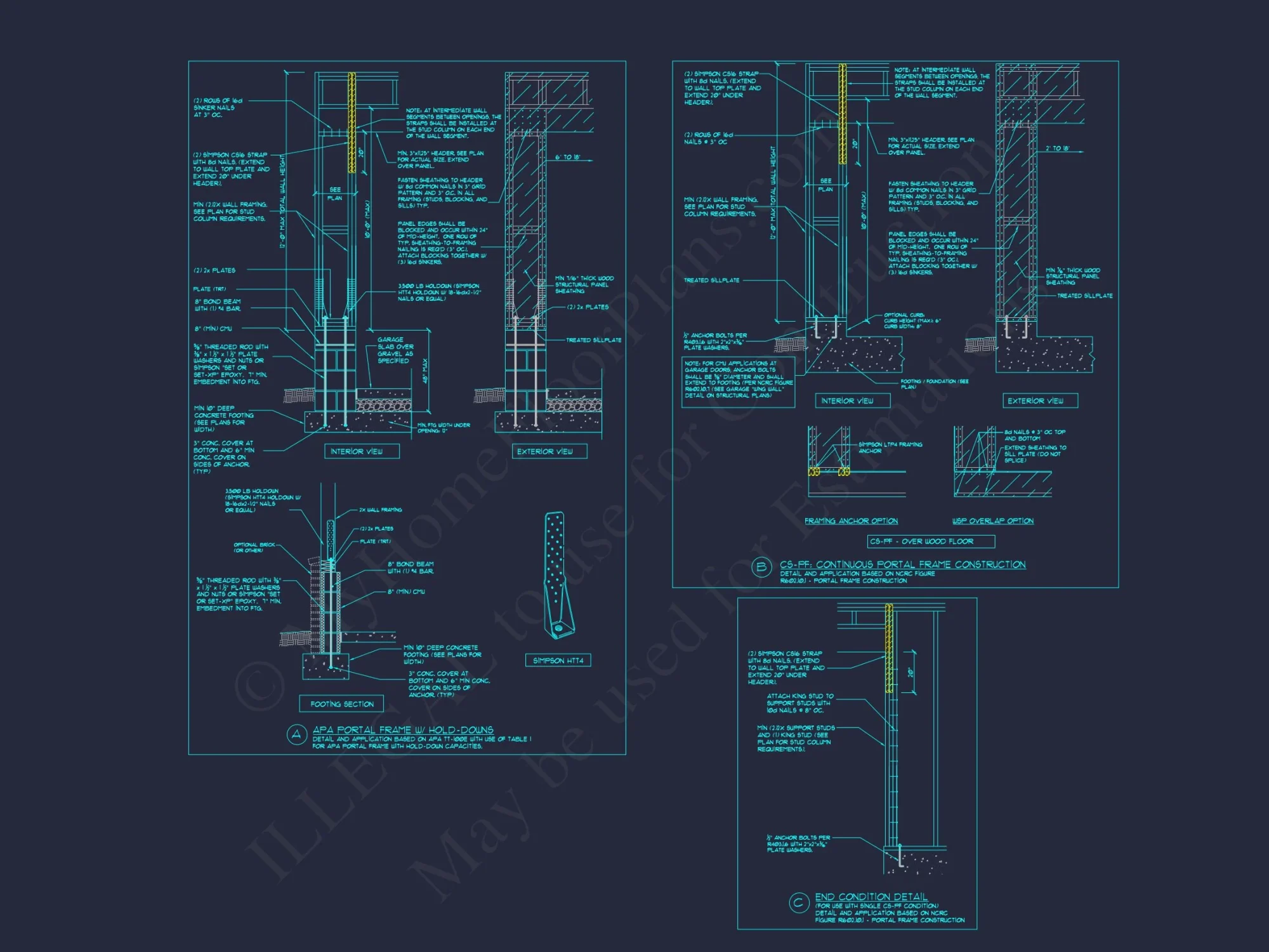 3-Story Modern Craftsman house Floor Plan and Blueprint Design
