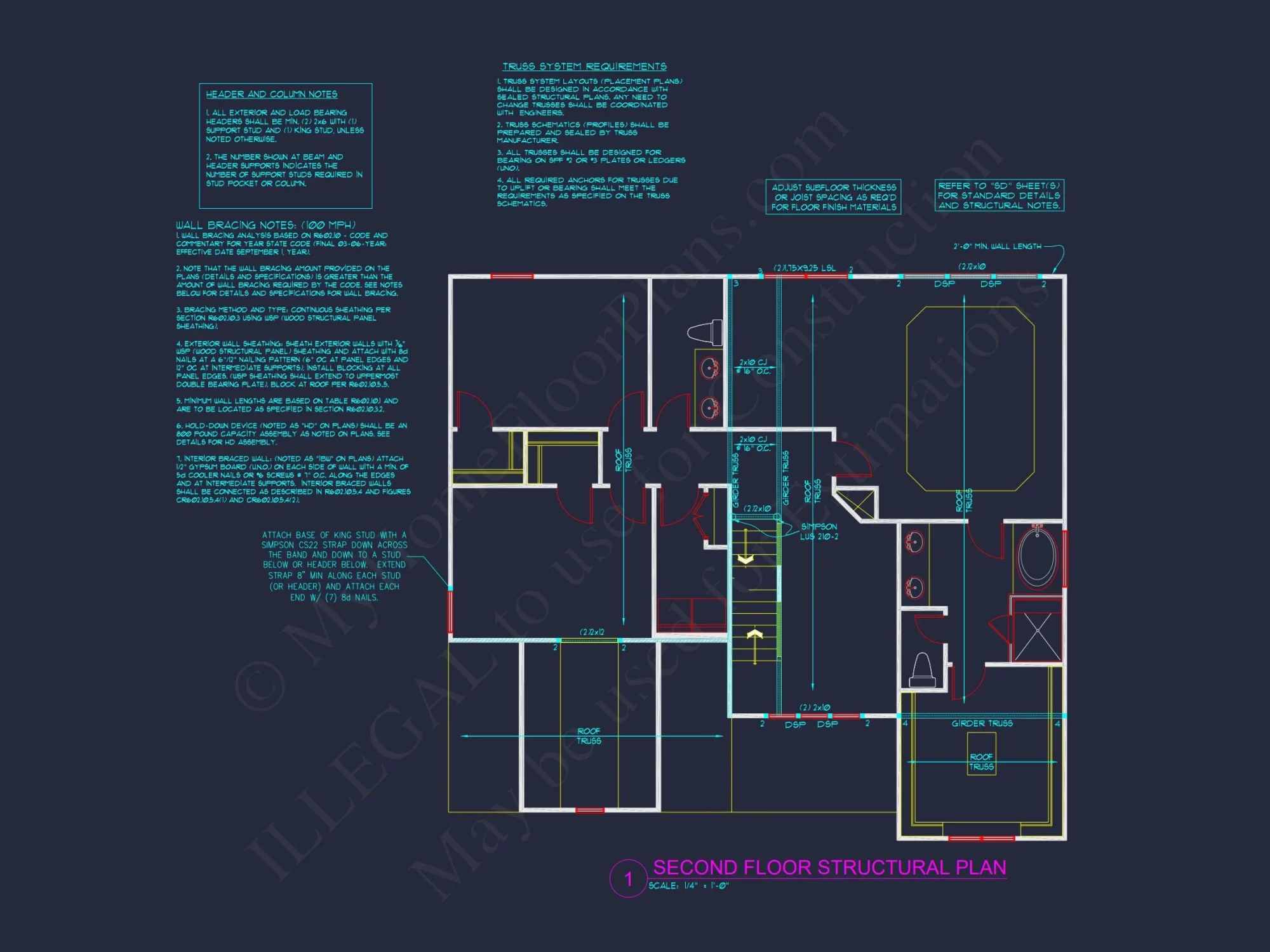 3-Story Modern Craftsman house Floor Plan and Blueprint Design