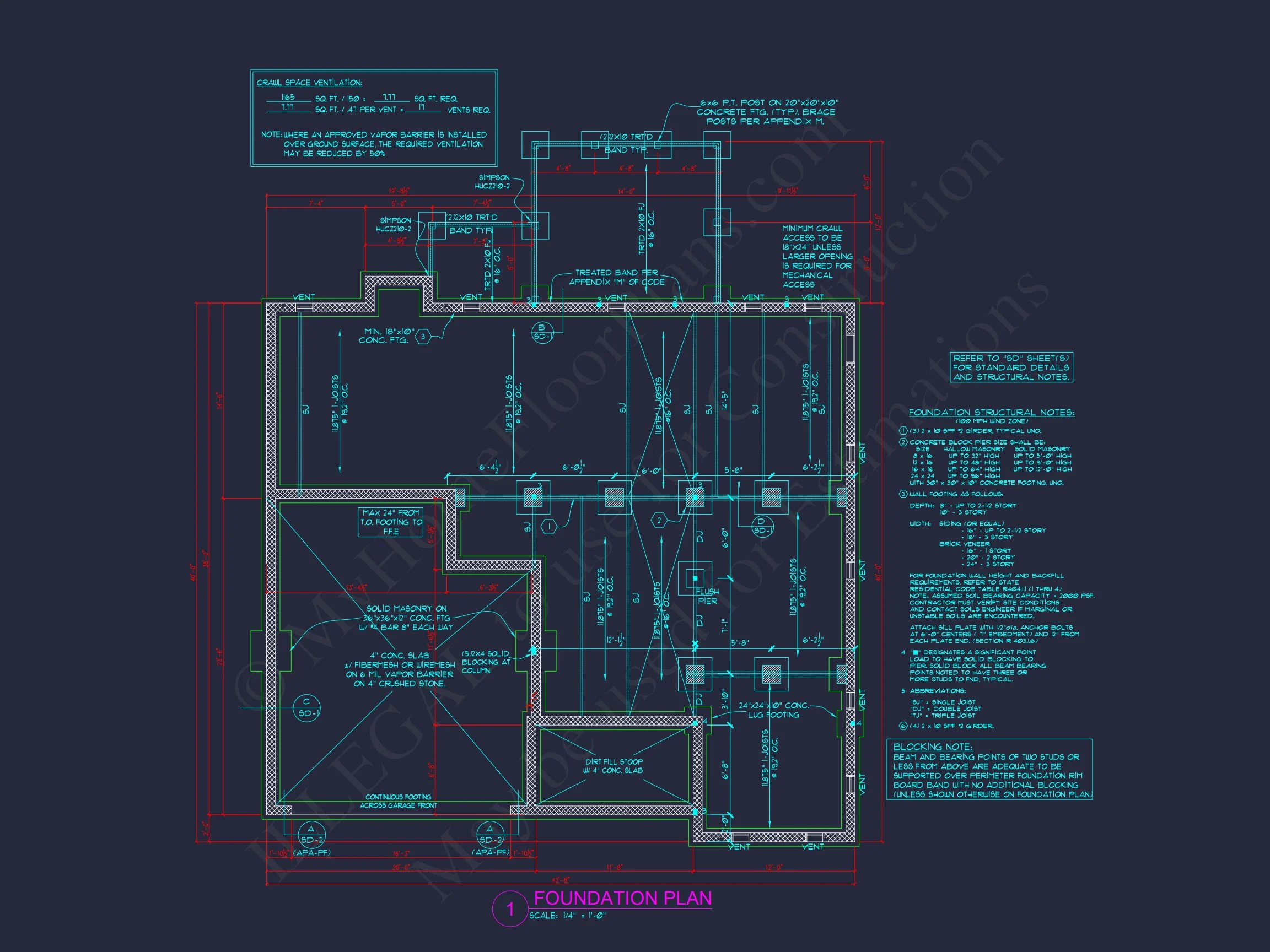 3-Story Modern Craftsman house Floor Plan and Blueprint Design