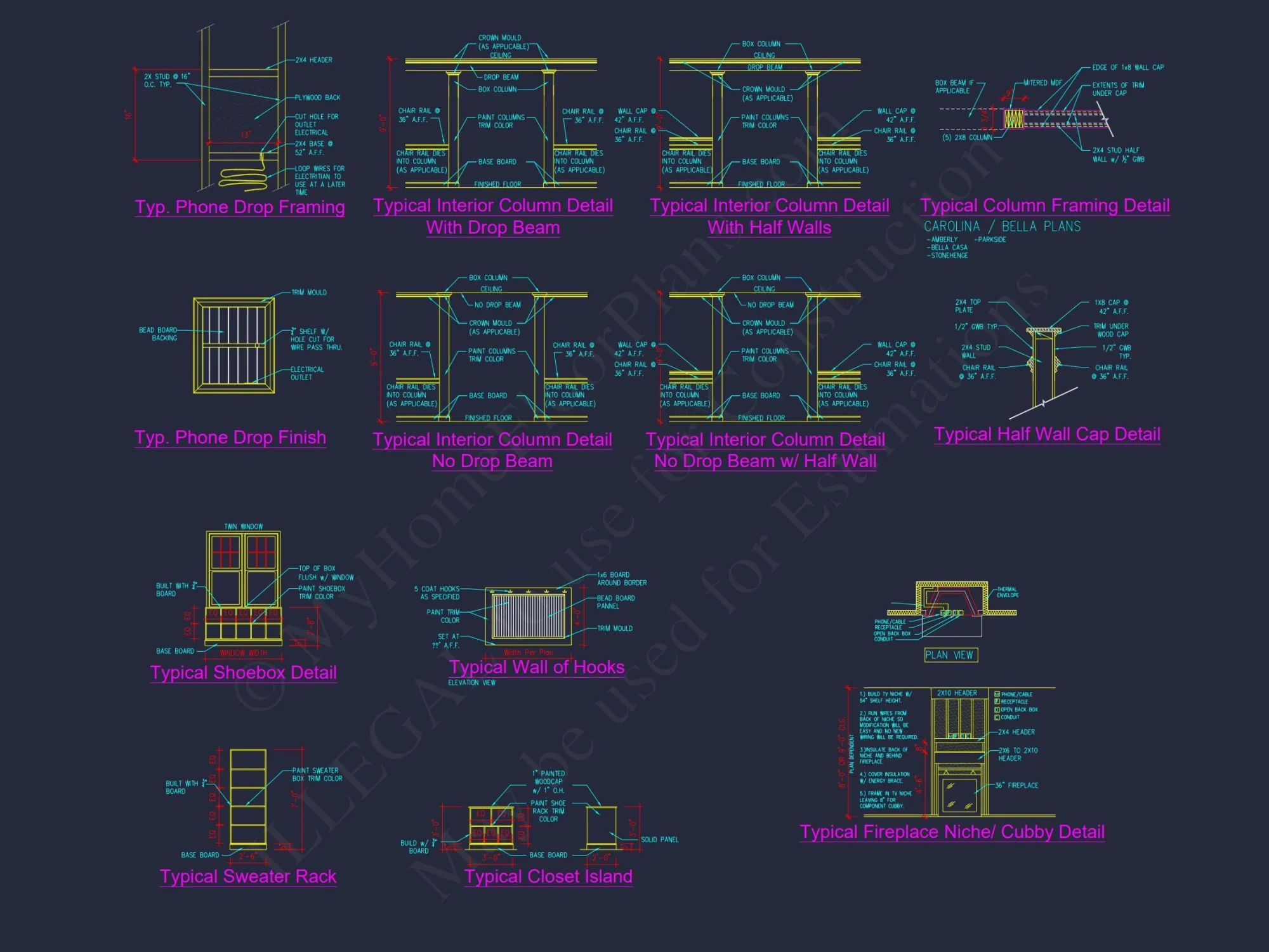 3-Story Modern Craftsman house Floor Plan and Blueprint Design