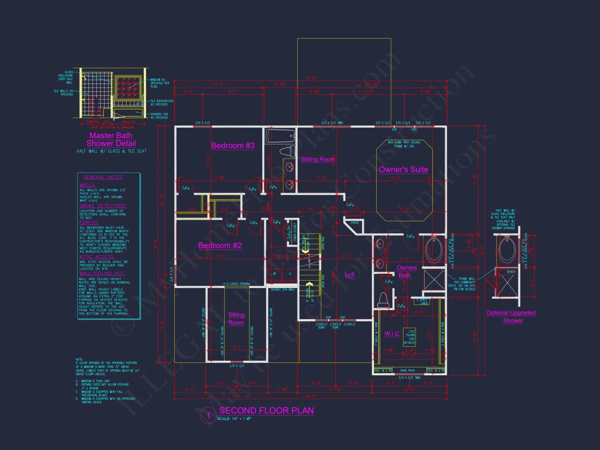 3-Story Modern Craftsman house Floor Plan and Blueprint Design