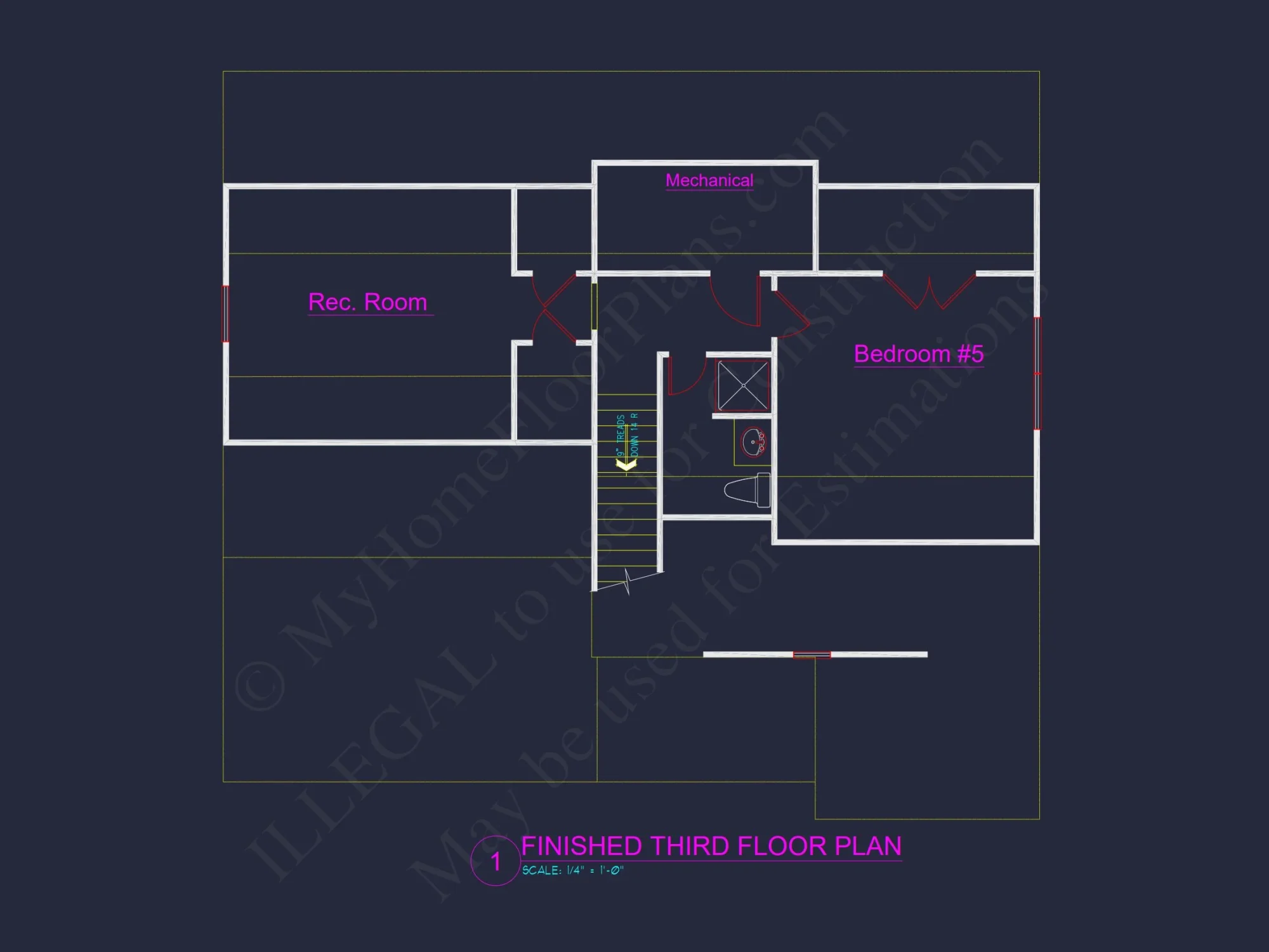 3-Story Modern Craftsman house Floor Plan and Blueprint Design