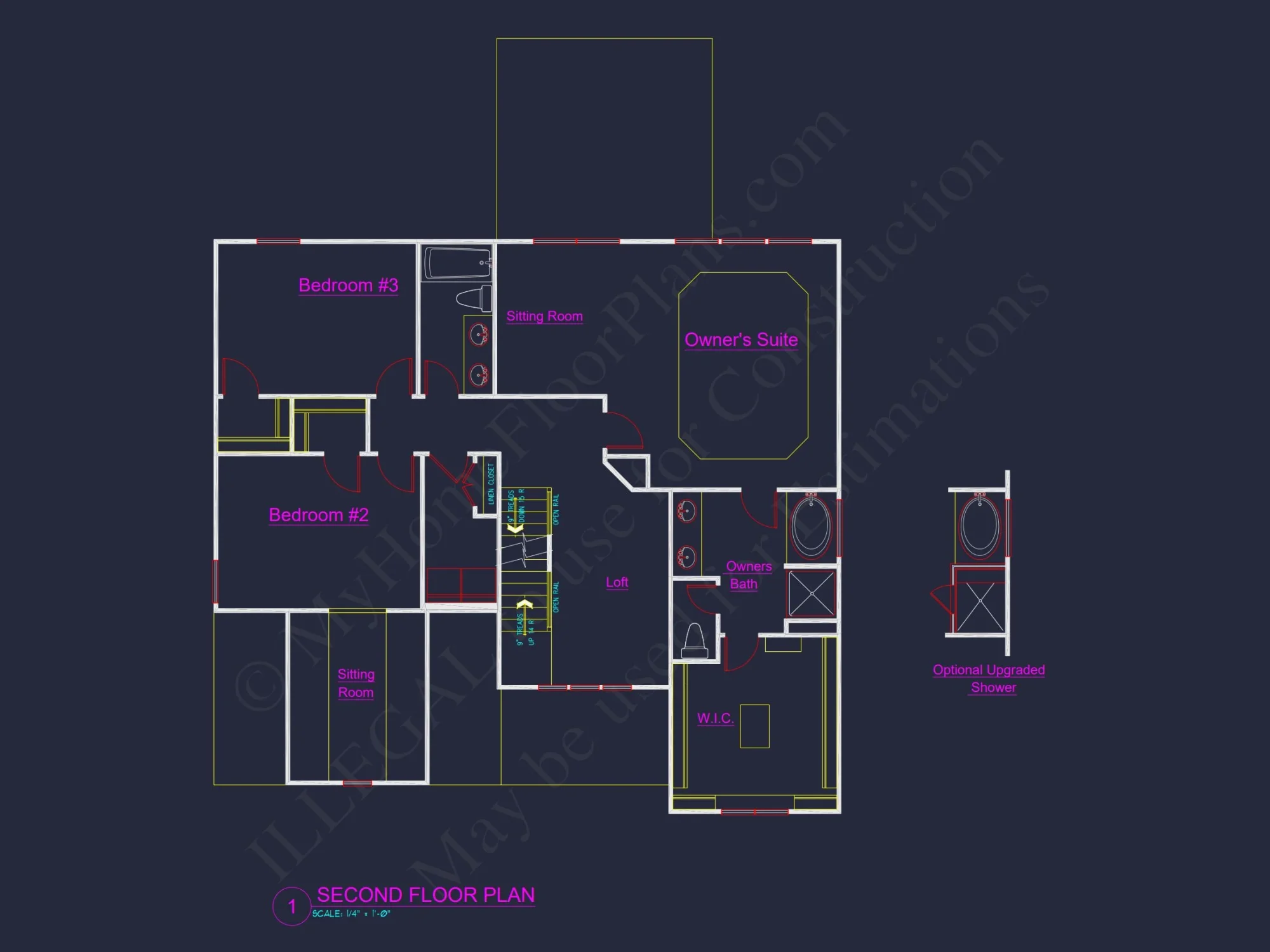 3-Story Modern Craftsman house Floor Plan and Blueprint Design