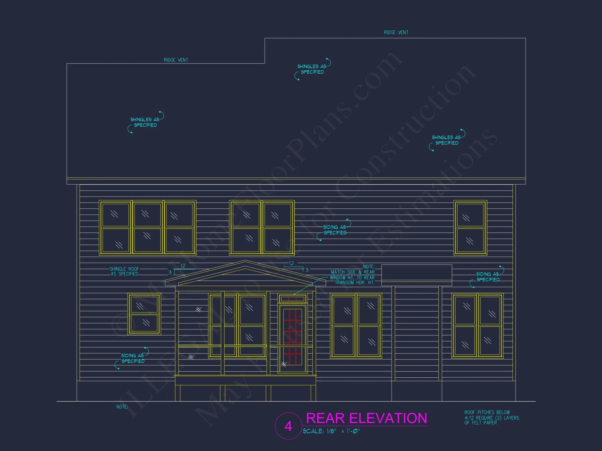 3-Story Modern Craftsman house Floor Plan and Blueprint Design