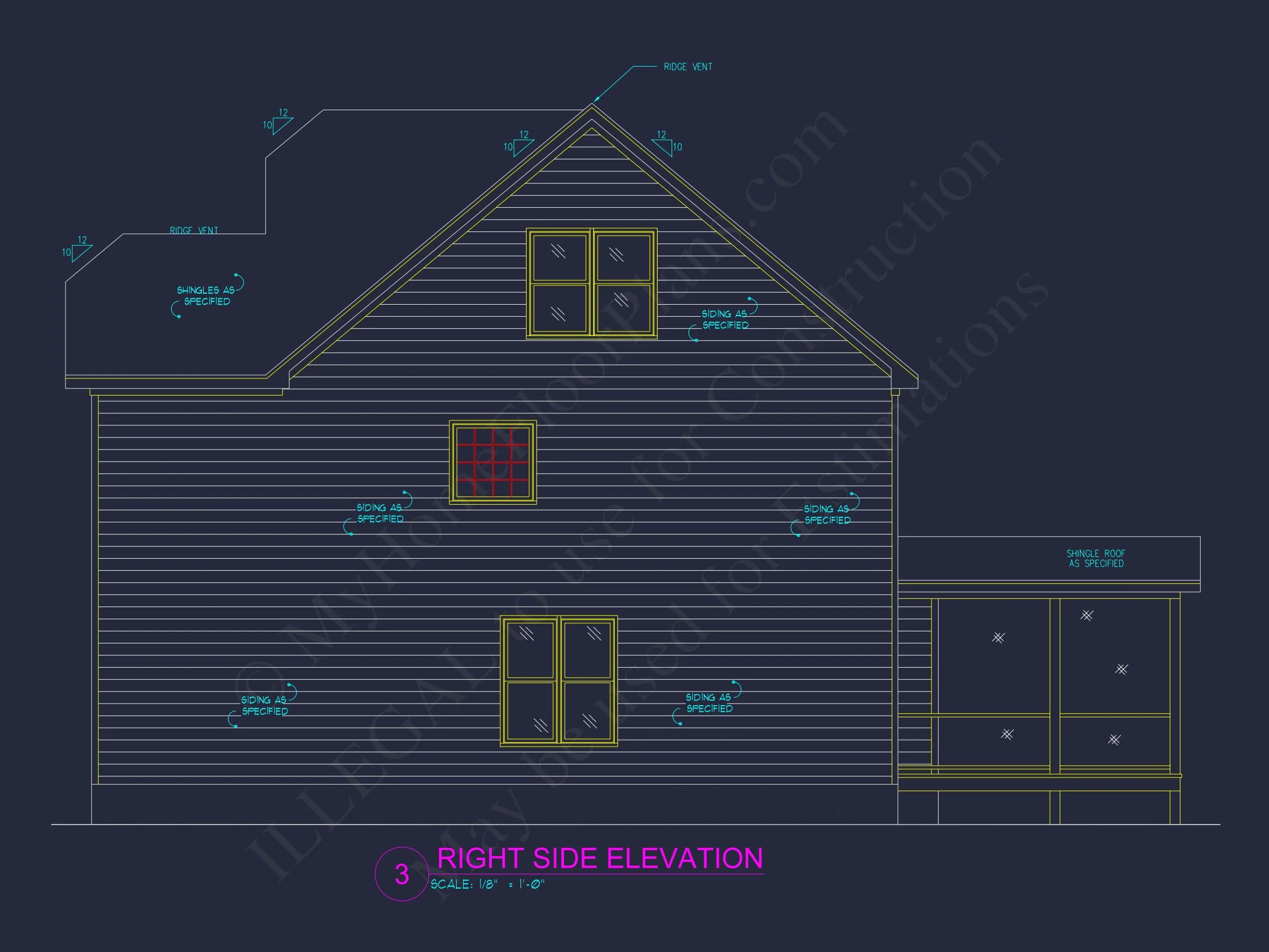 3-Story Modern Craftsman house Floor Plan and Blueprint Design