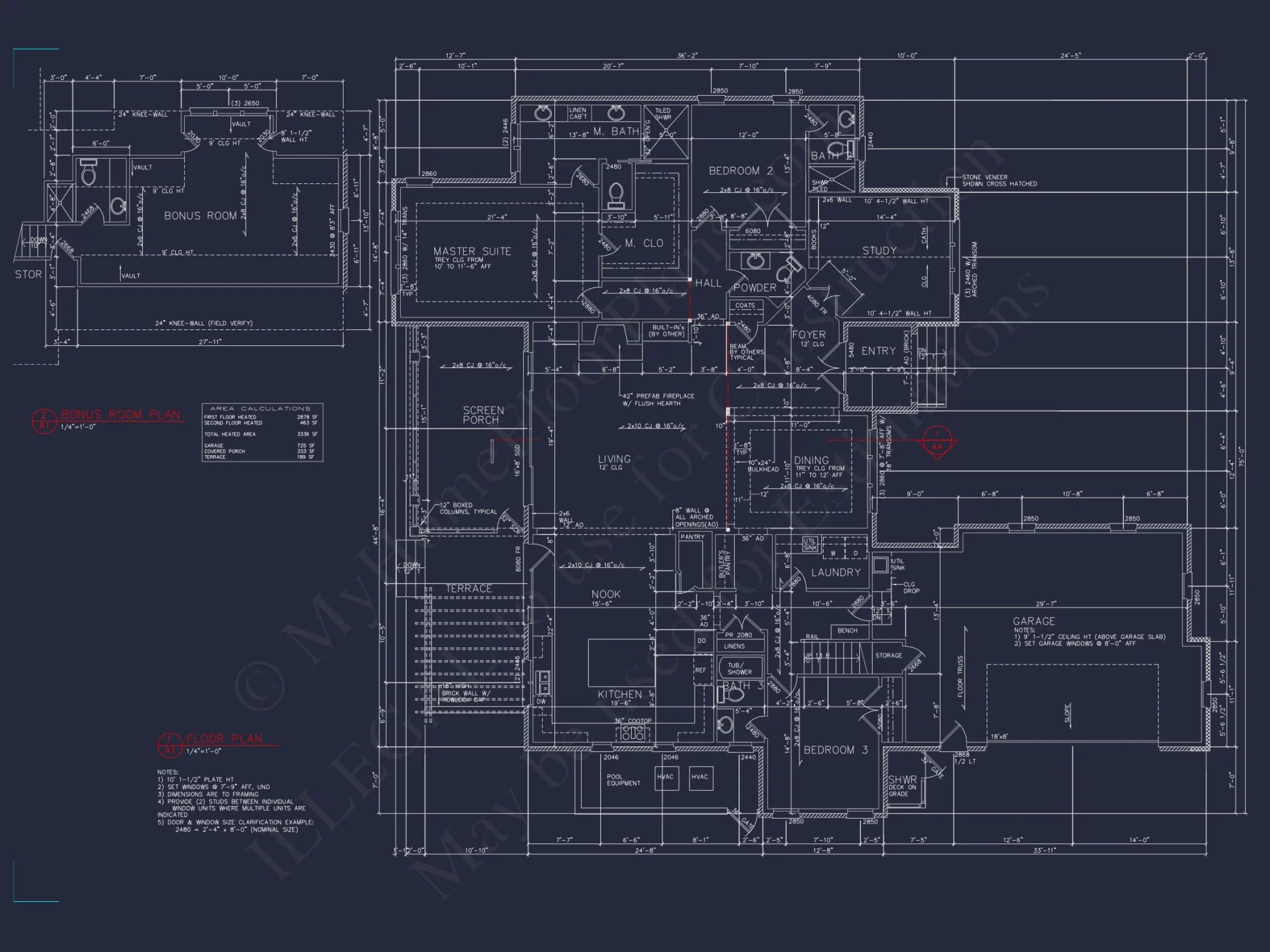 Spacious house Blueprint Featuring Traditional Designs