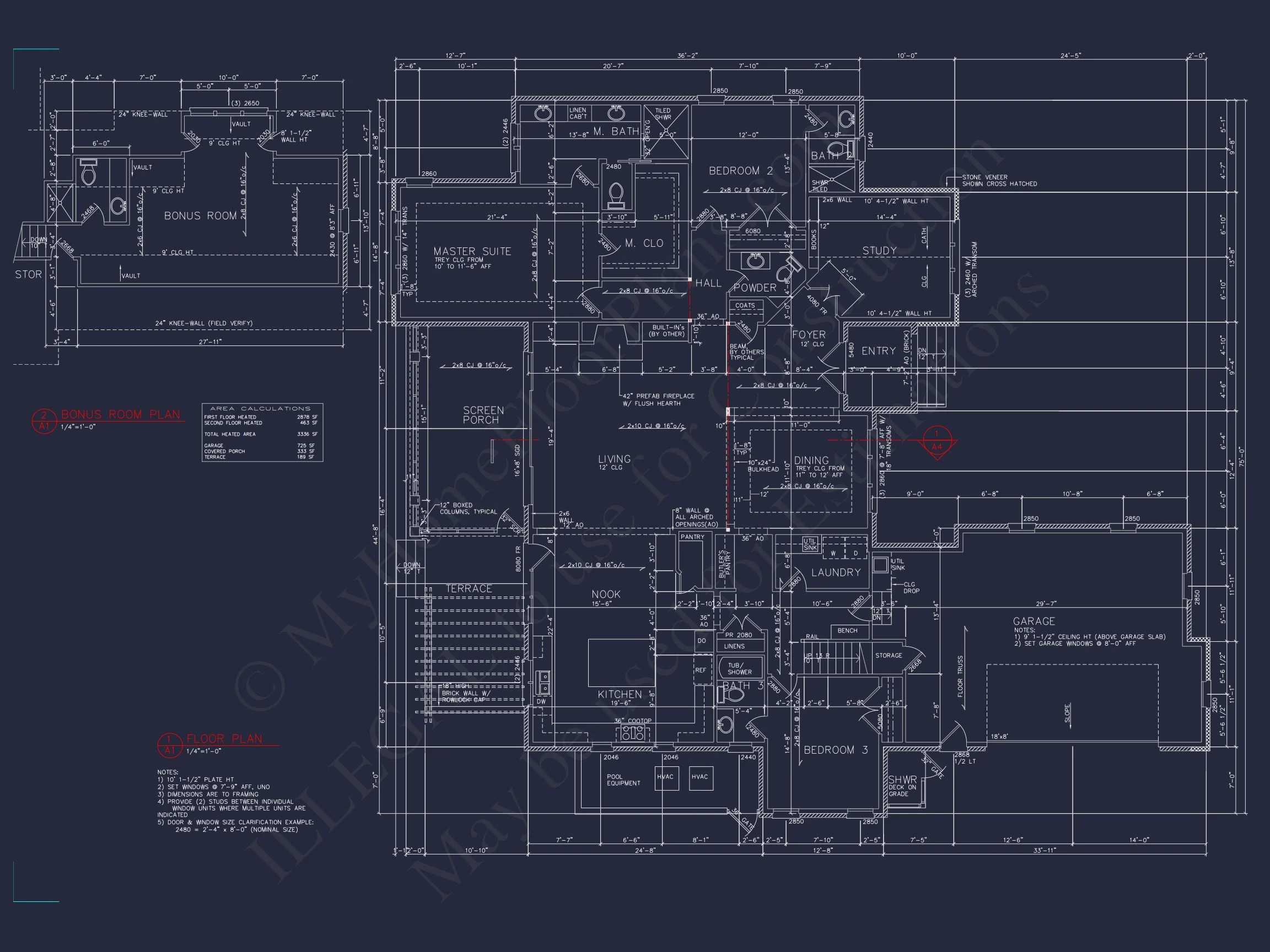 Spacious house Blueprint Featuring Traditional Designs