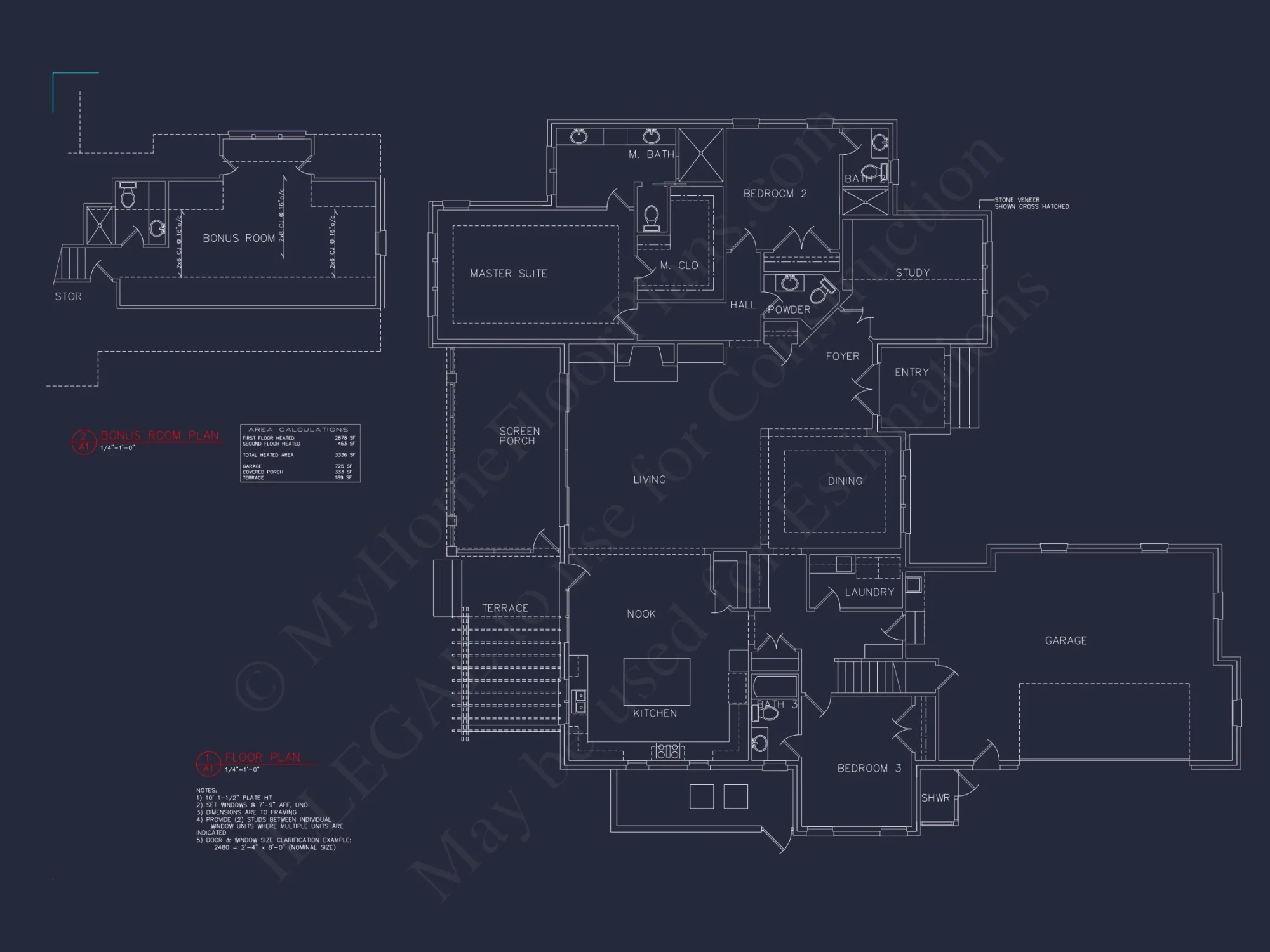 Spacious house Blueprint Featuring Traditional Designs