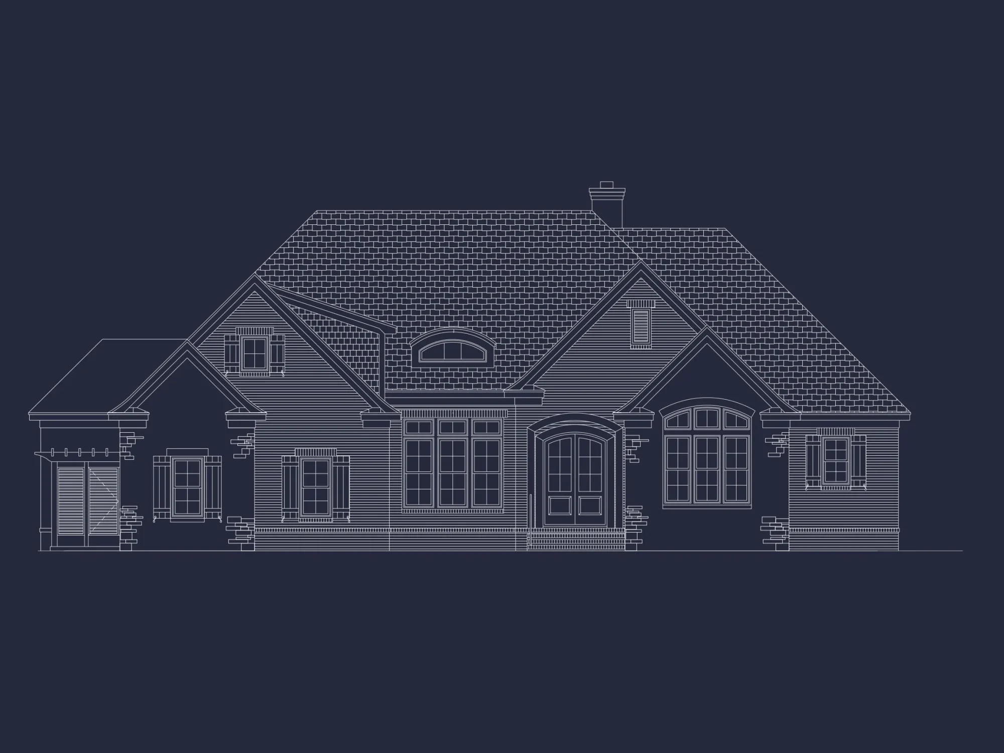 Spacious house Blueprint Featuring Traditional Designs