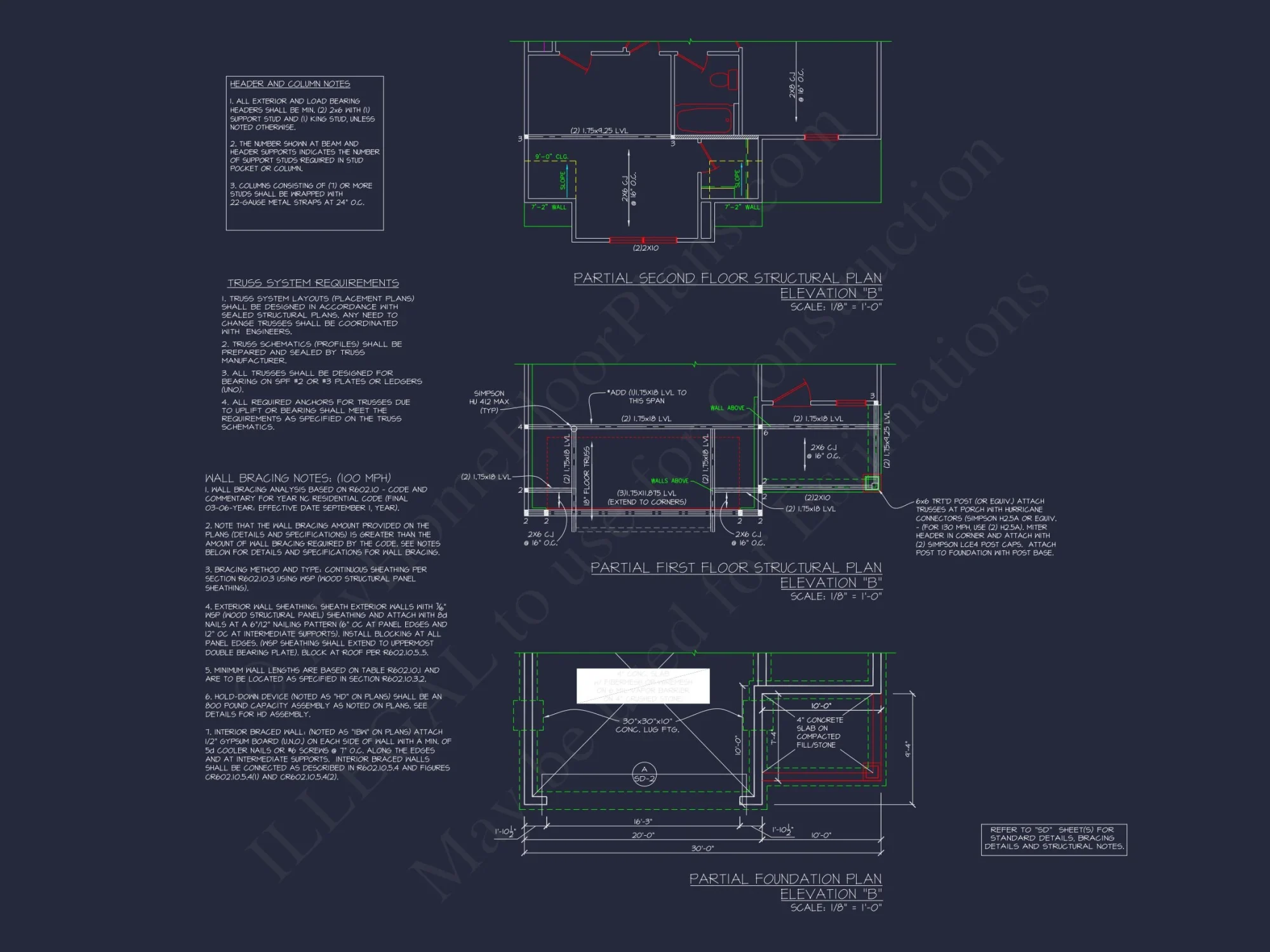 Traditional 2-Story house Plan with CAD Floor Designs & Features
