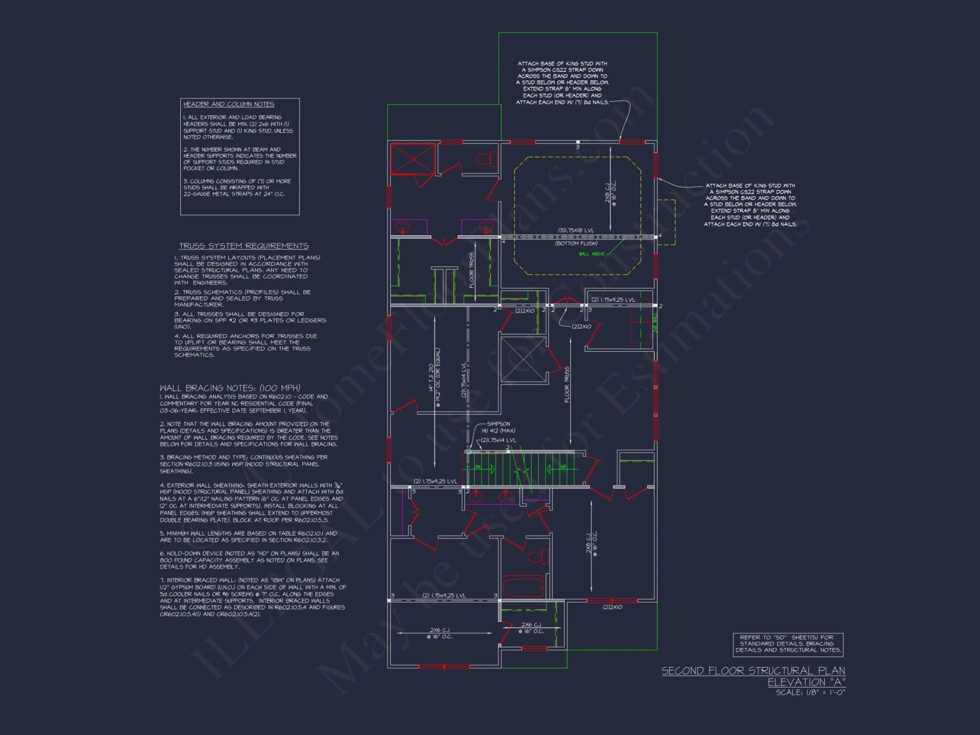 Traditional 2-Story house Plan with CAD Floor Designs & Features