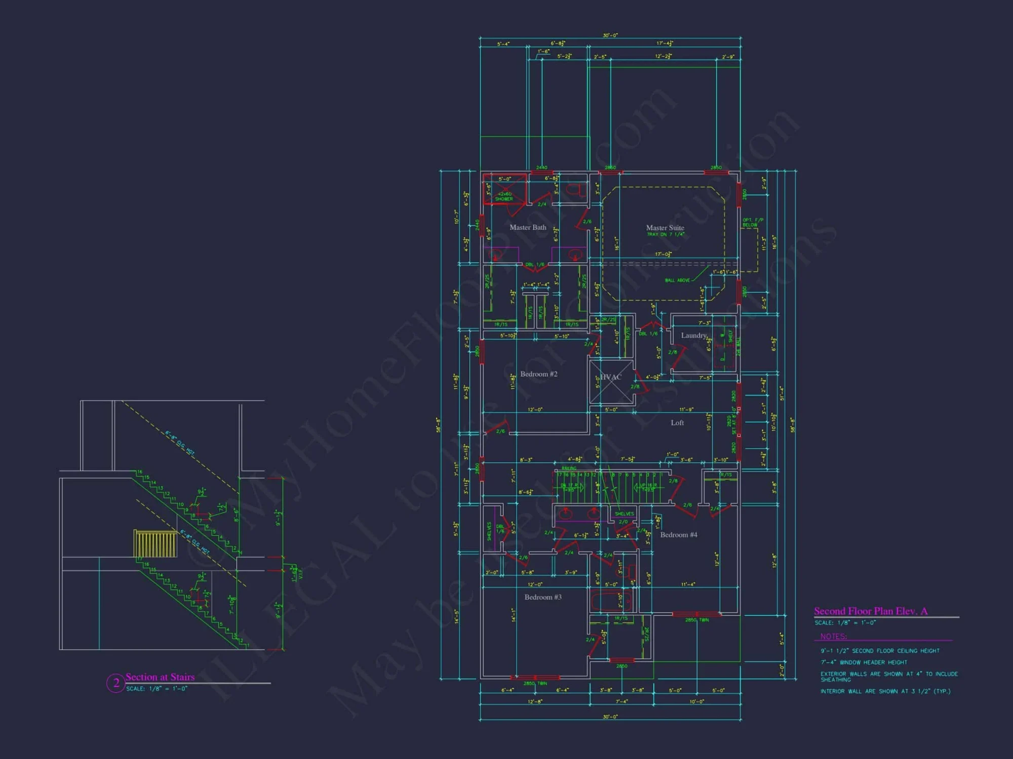 Traditional 2-Story house Plan with CAD Floor Designs & Features