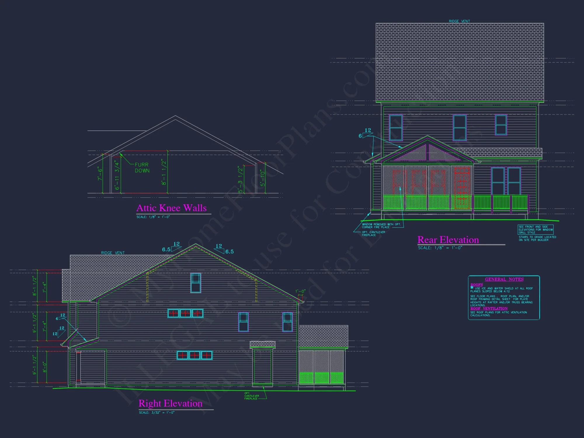 Traditional 2-Story house Plan with CAD Floor Designs & Features