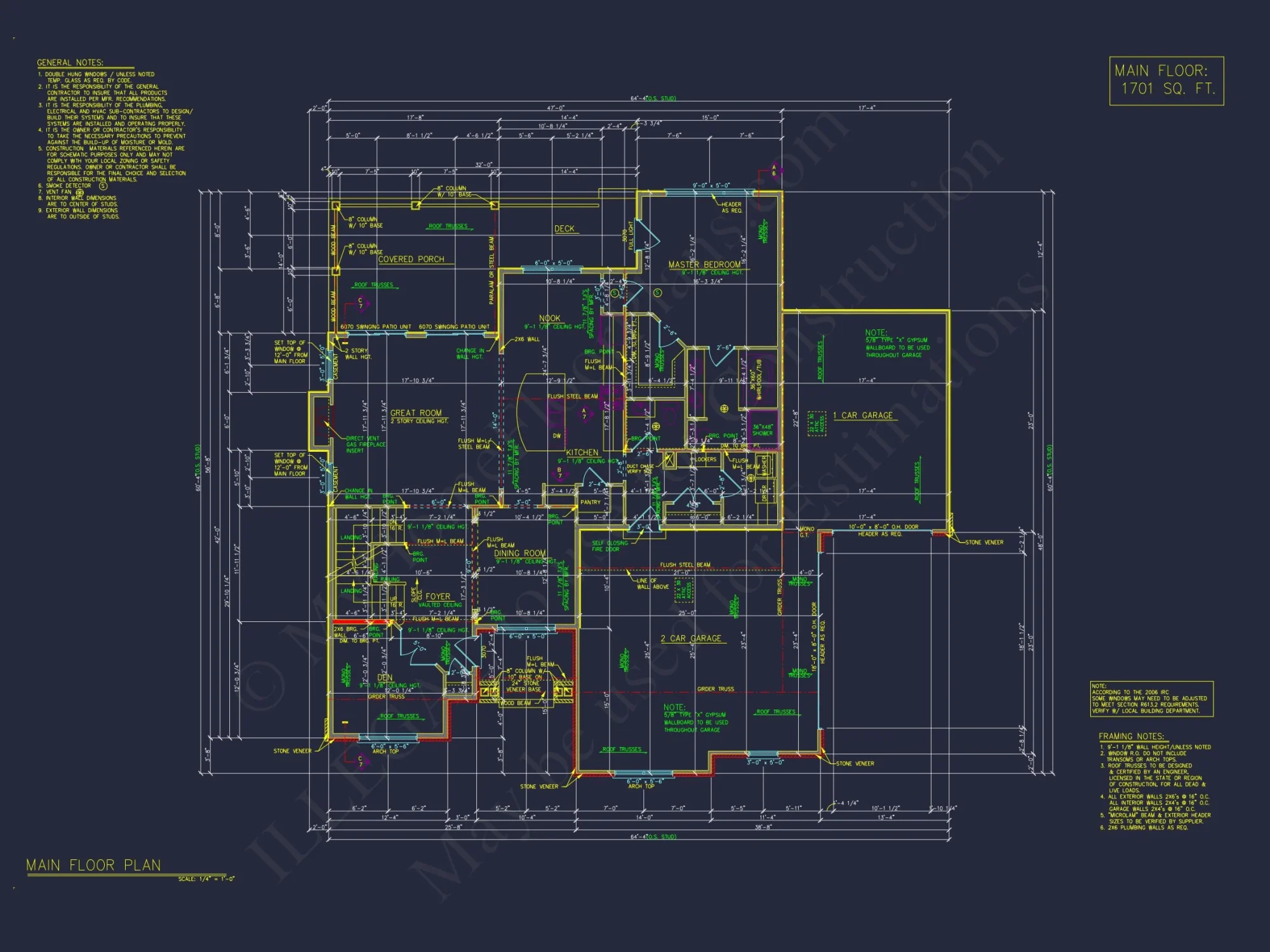 house Plan: 2-Story Craftsman Floor Plan with 4 Bedrooms and CAD Designs