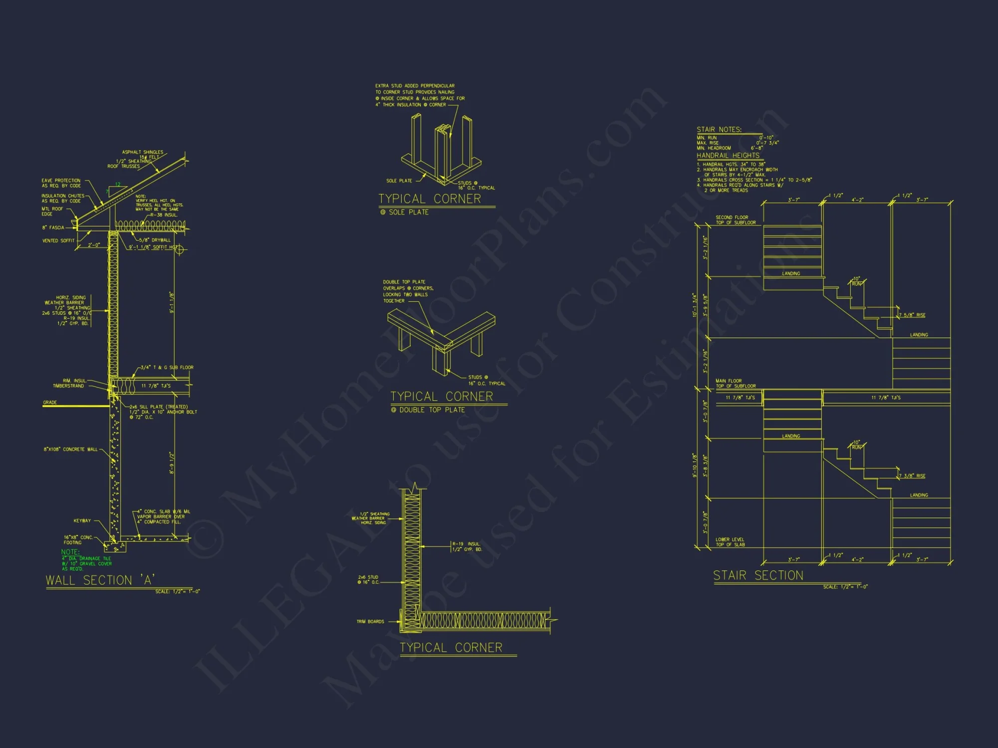 house Plan: 2-Story Craftsman Floor Plan with 4 Bedrooms and CAD Designs