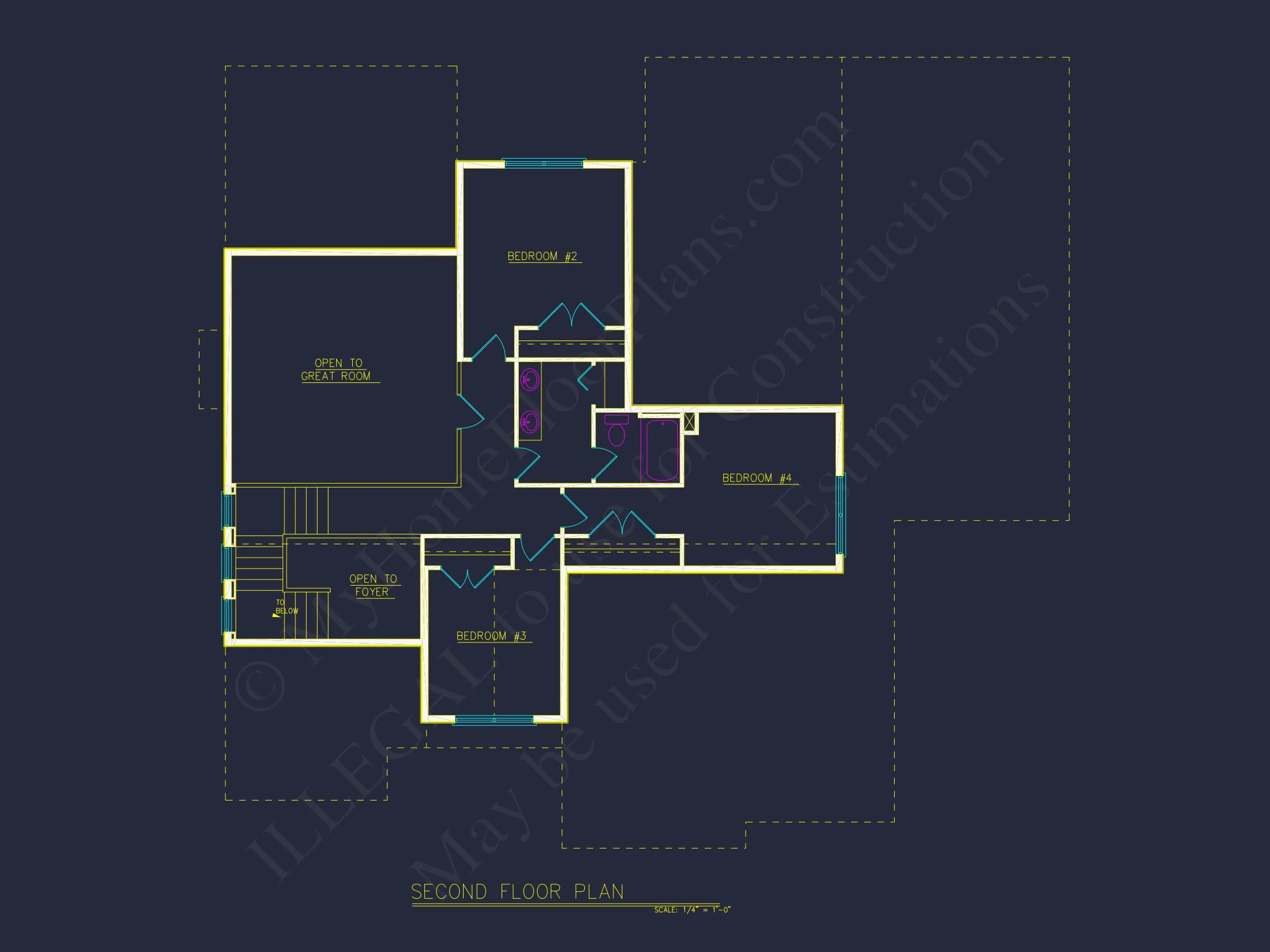 14-2170 HOUSE PLAN - House Plan: 2-Story Craftsman Floor Plan with 4 Bedrooms and CAD Designs 8 house Plan: 2-Story Craftsman Floor Plan with 4 Bedrooms and CAD Designs