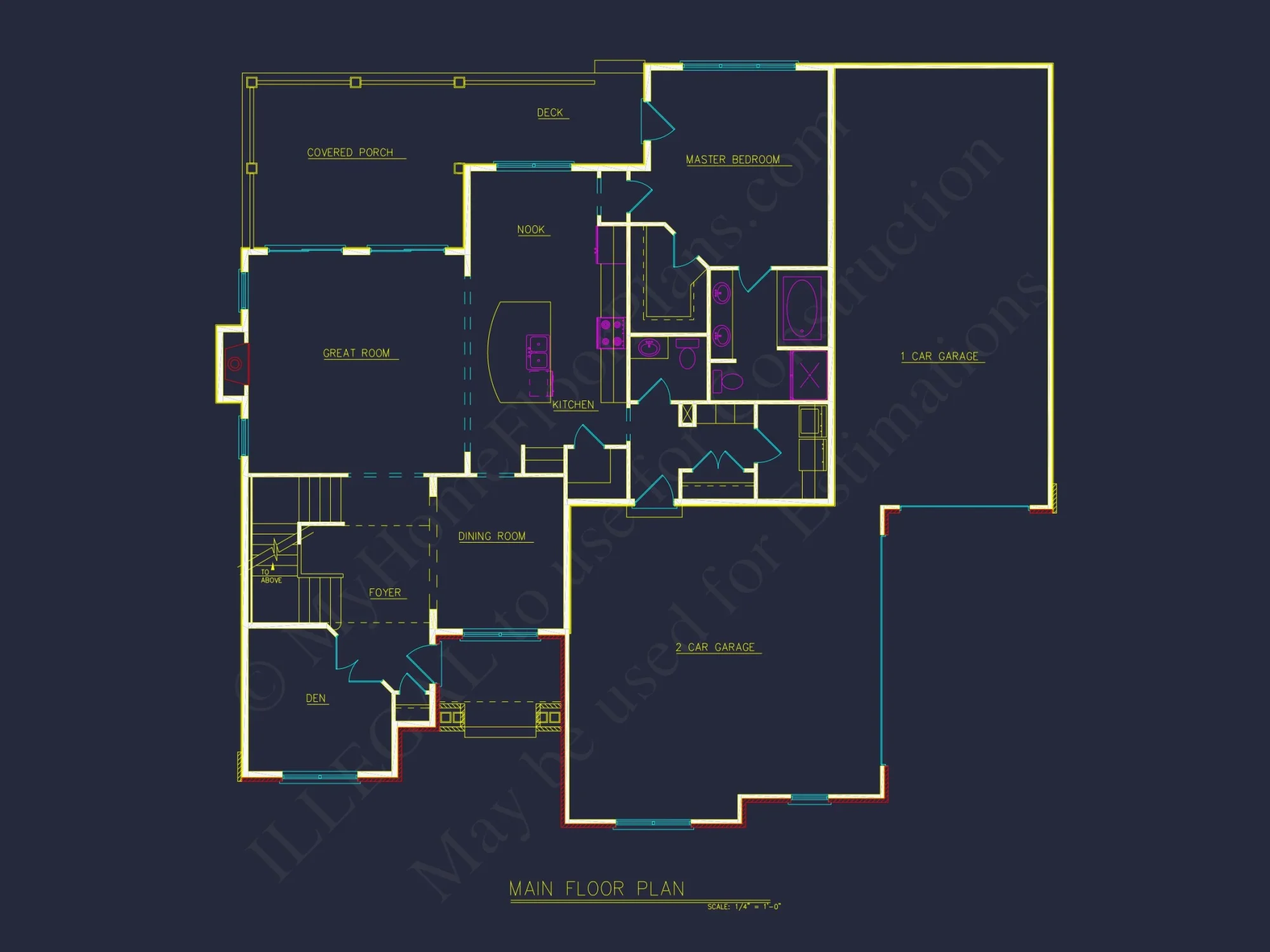 house Plan: 2-Story Craftsman Floor Plan with 4 Bedrooms and CAD Designs