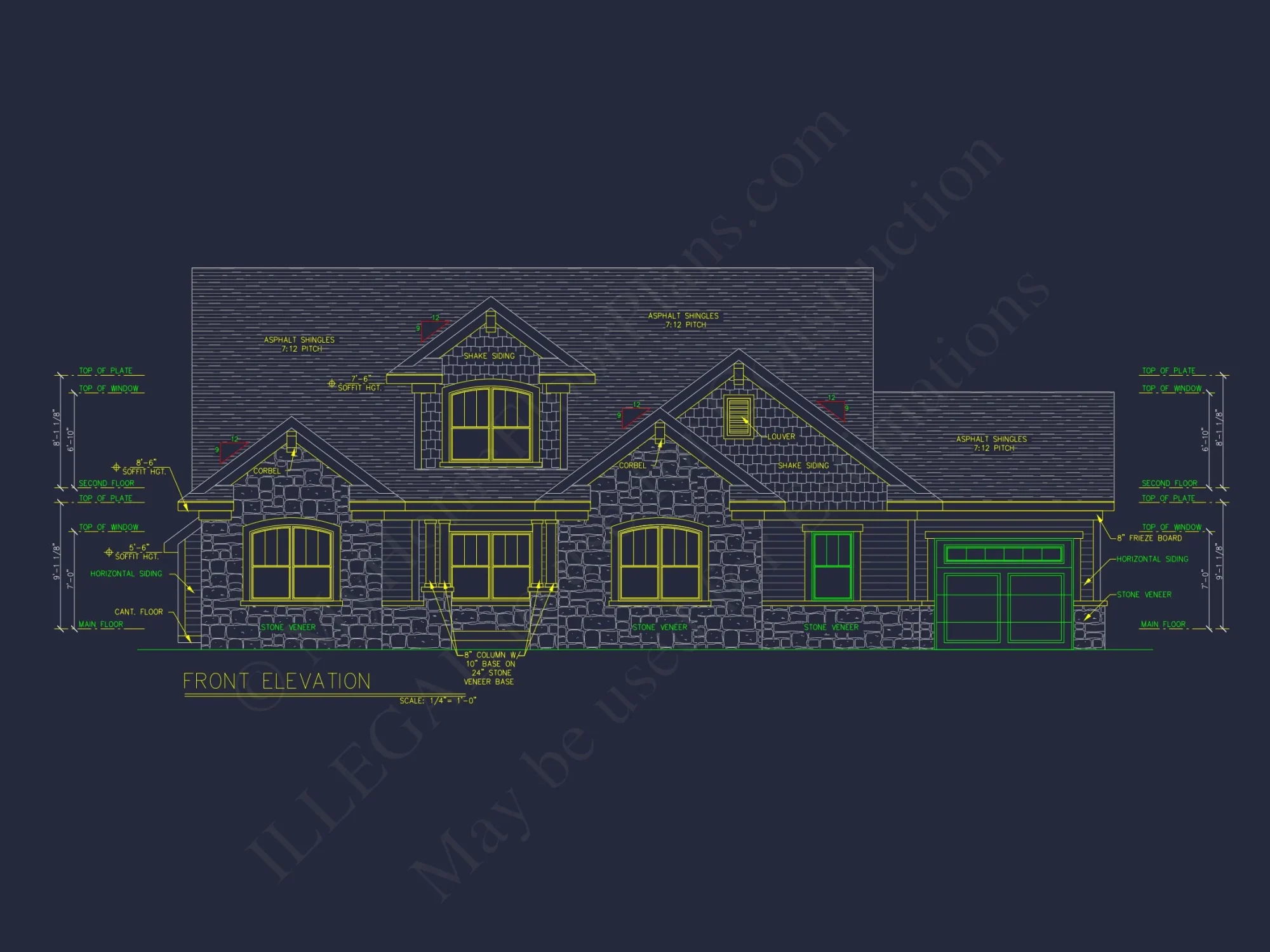 house Plan: 2-Story Craftsman Floor Plan with 4 Bedrooms and CAD Designs