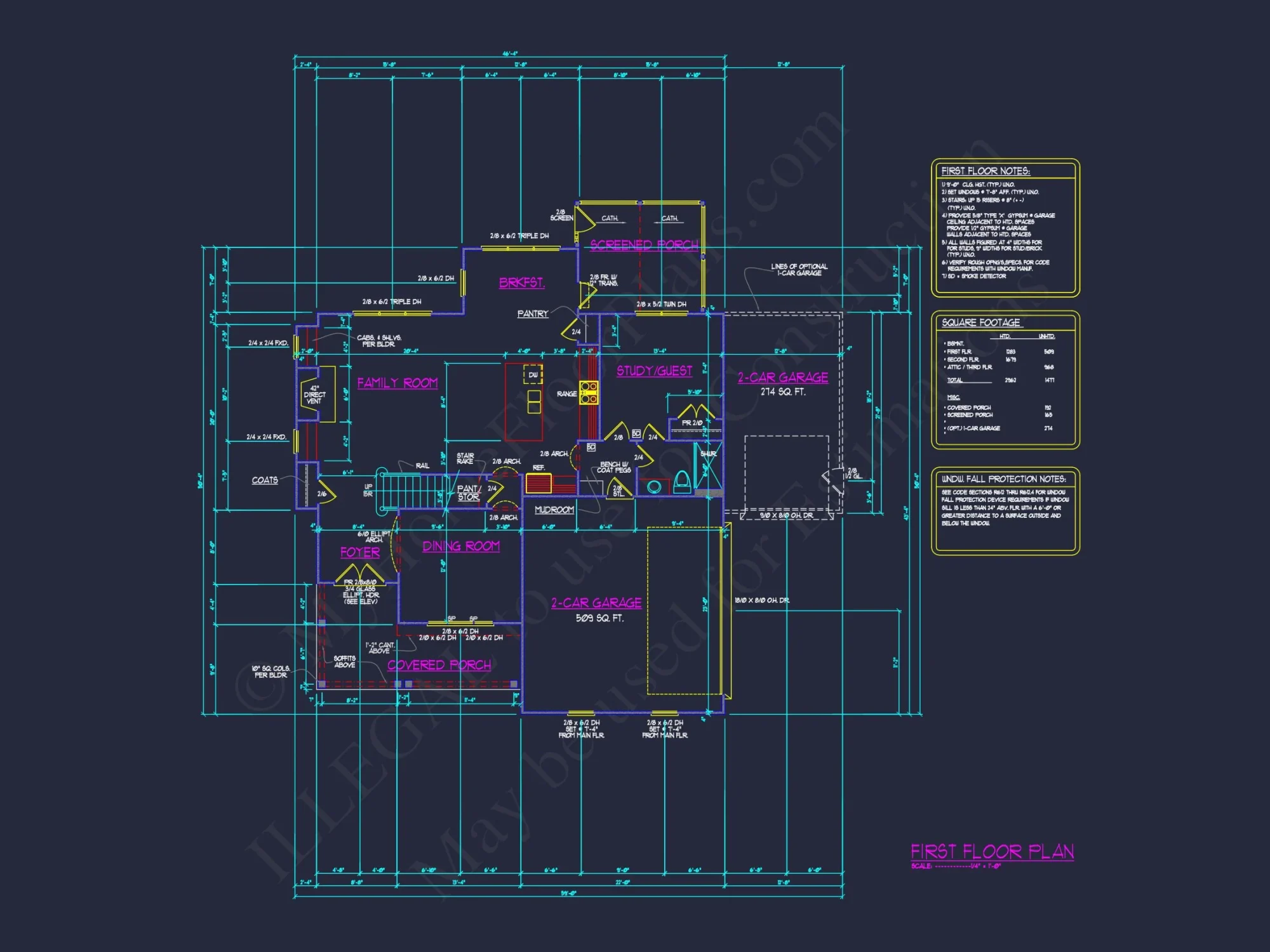 Elegant house Floor Plan with CAD Blueprint Designs