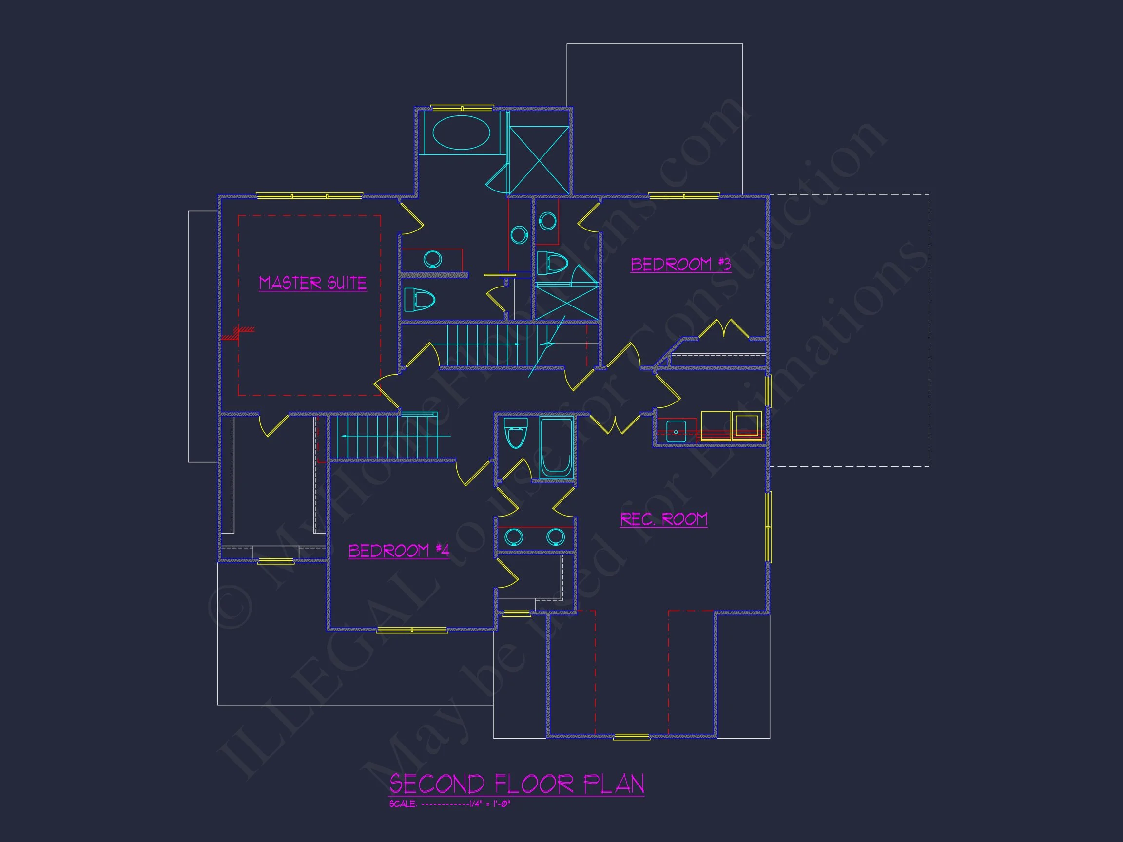 Elegant house Floor Plan with CAD Blueprint Designs