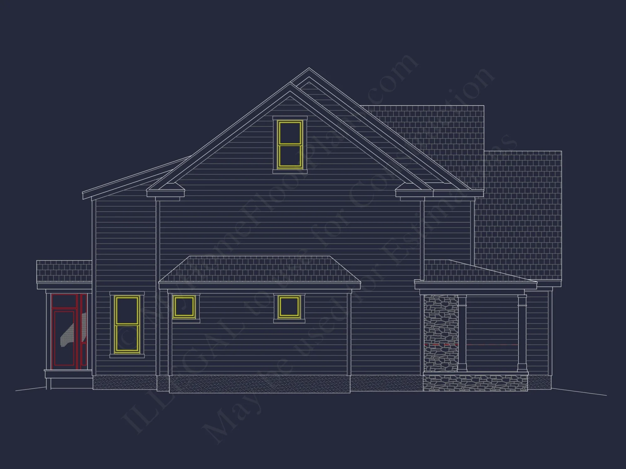 Elegant house Floor Plan with CAD Blueprint Designs