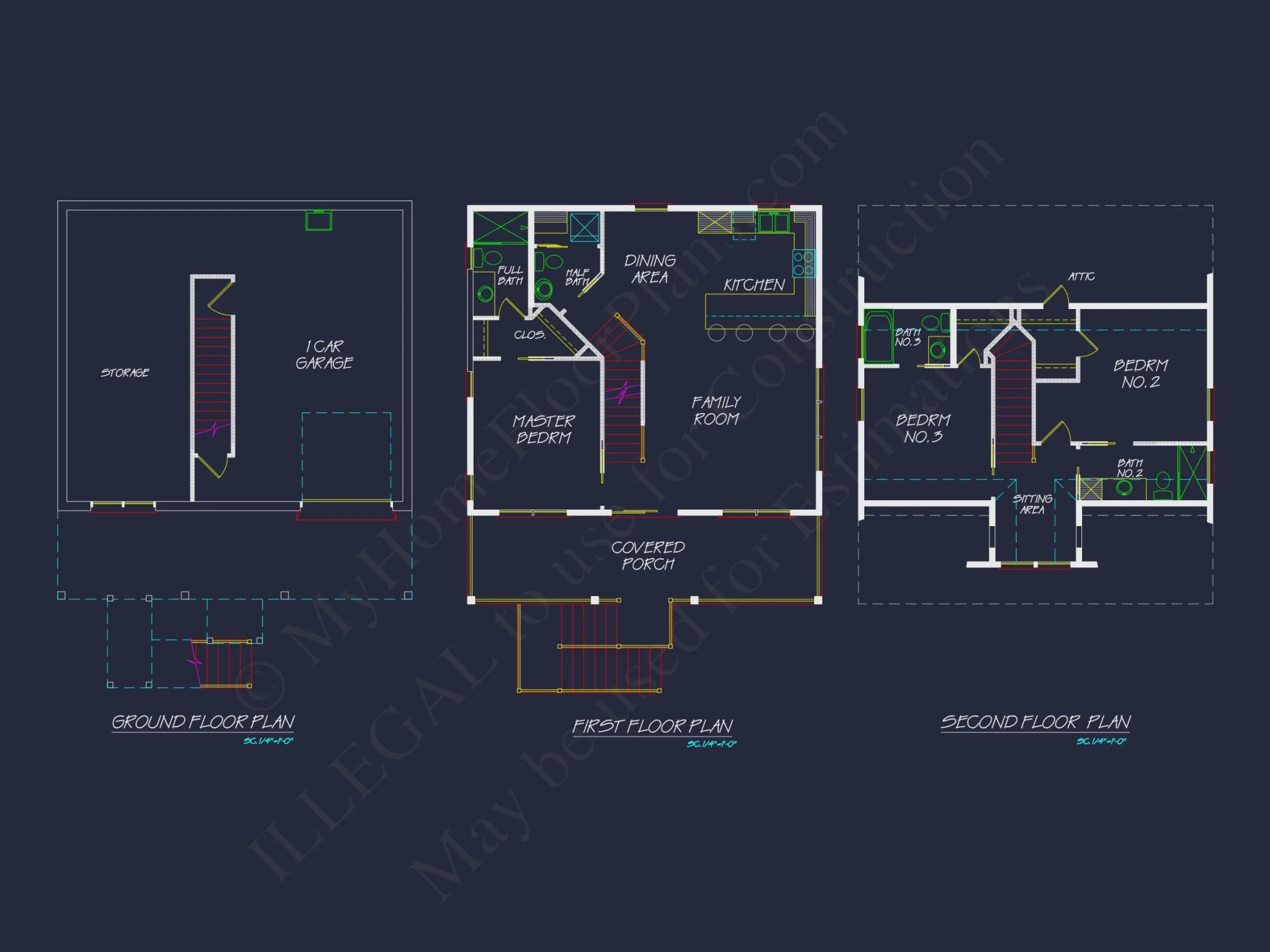 Traditional Craftsman house Plan with Detailed Floor Blueprint