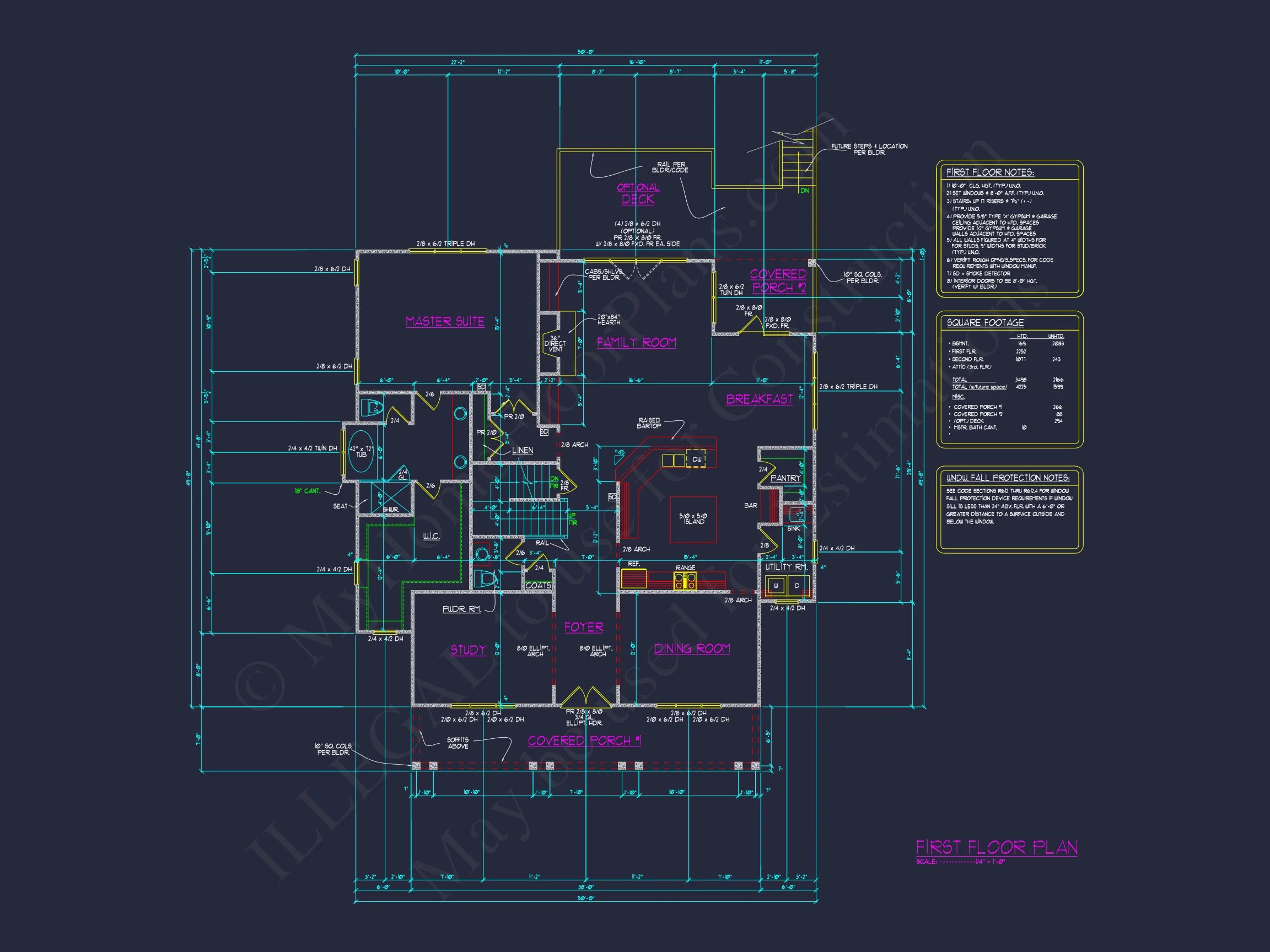 Modern CAD house Design with 4 Bedrooms & Floor Plan Details