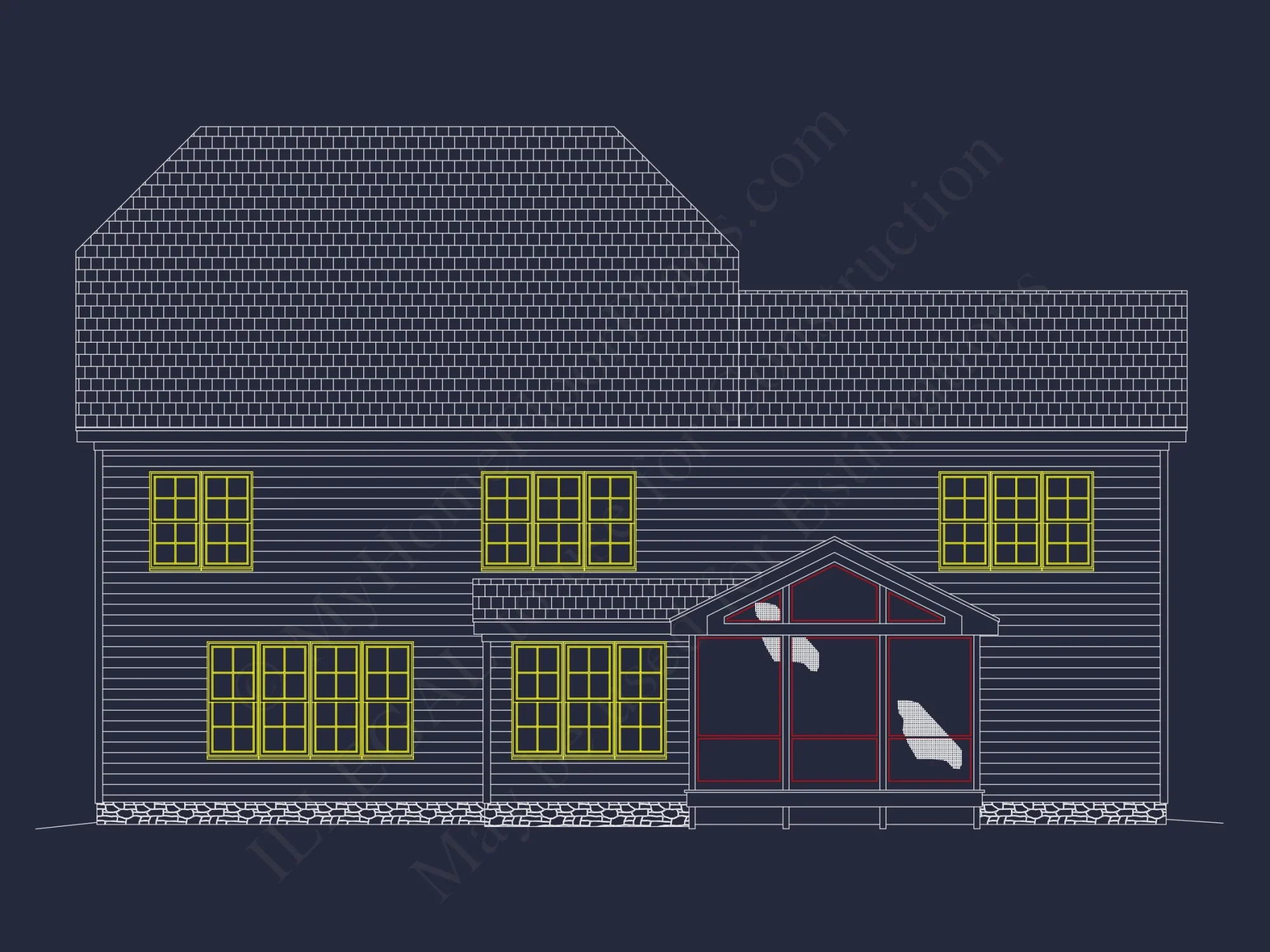 Elegant house Plan with Open Floor Plan, CAD & Blueprint Designs